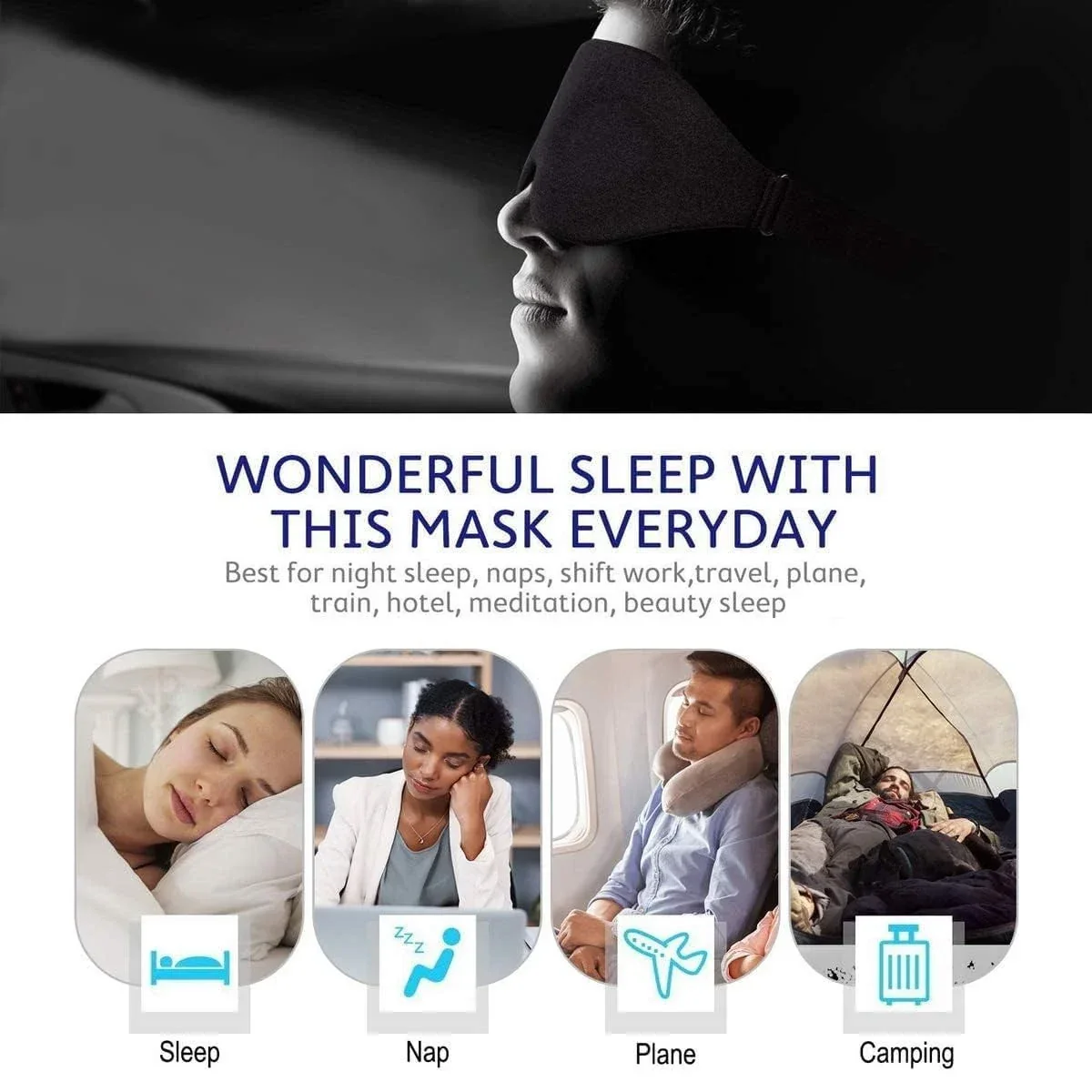 3D Contoured Memory Foam Sleep Eye Mask - Image 5
