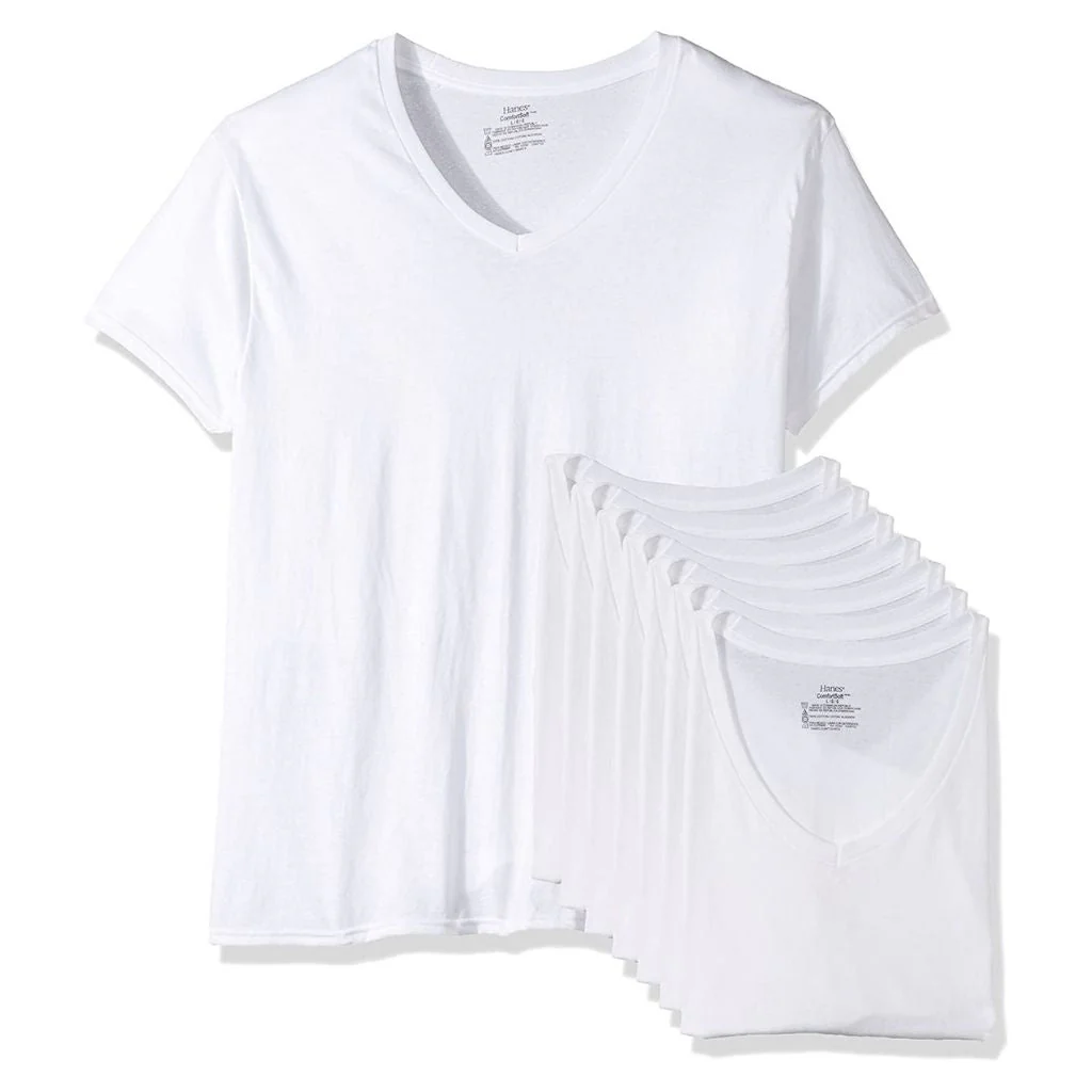 6-Pack Hanes Men's ComfortSoft 100% Cotton Tagless Undershirt- Tank, V-Neck, Crew - Image 6