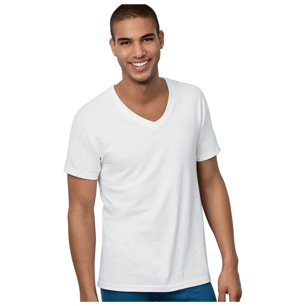 6-Pack Hanes Men's ComfortSoft 100% Cotton Tagless Undershirt- Tank, V-Neck, Crew - Image 7