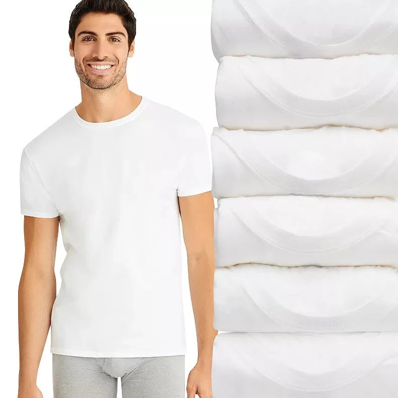 6-Pack Hanes Men's ComfortSoft 100% Cotton Tagless Undershirt- Tank, V-Neck, Crew - Image 8