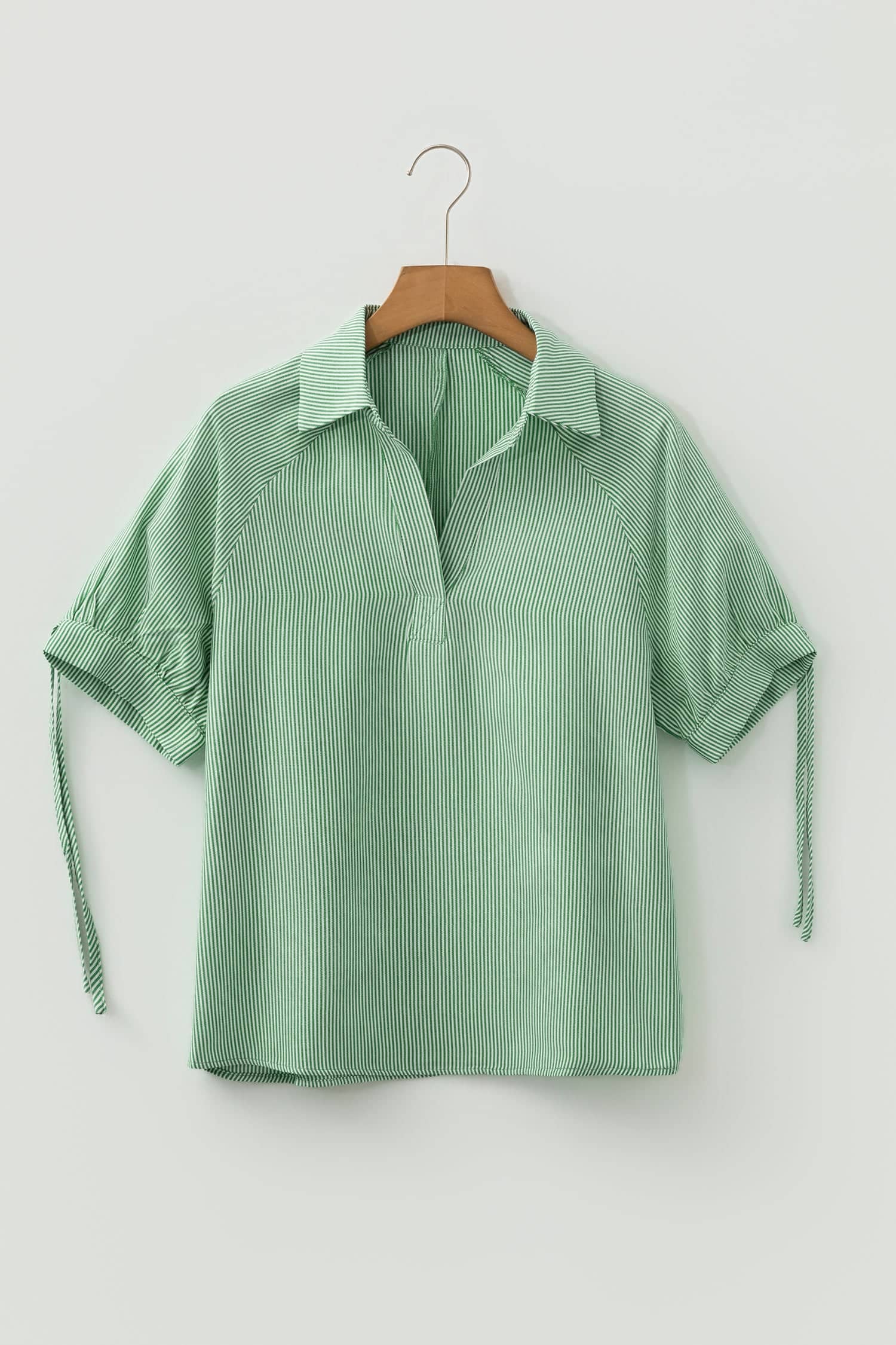 Alexandra Collared Half Sleeve Blouse - Mint Green / L - 12/14