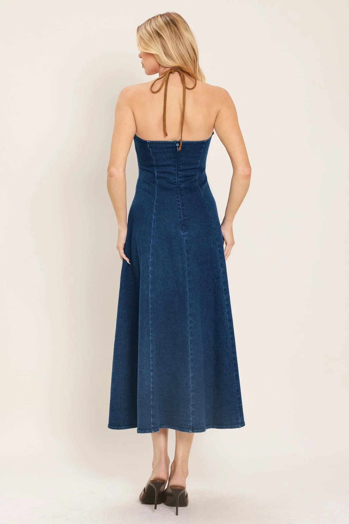 Americana Belle Denim Midi Dress - Image 6