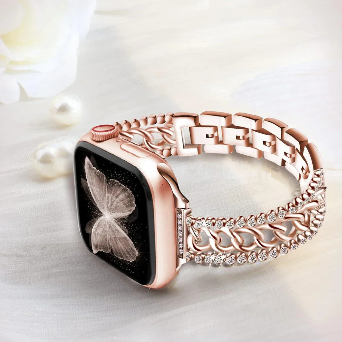 Apple Watch Chain Diamond Band - Rhinestone Loop Strap - Image 2