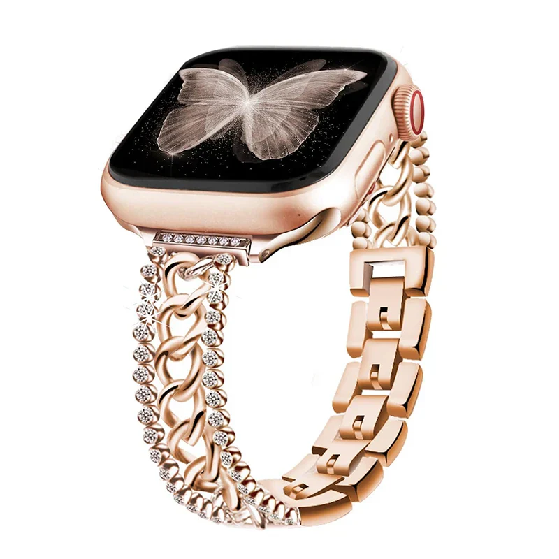 Apple Watch Chain Diamond Band - Rhinestone Loop Strap - Image 7