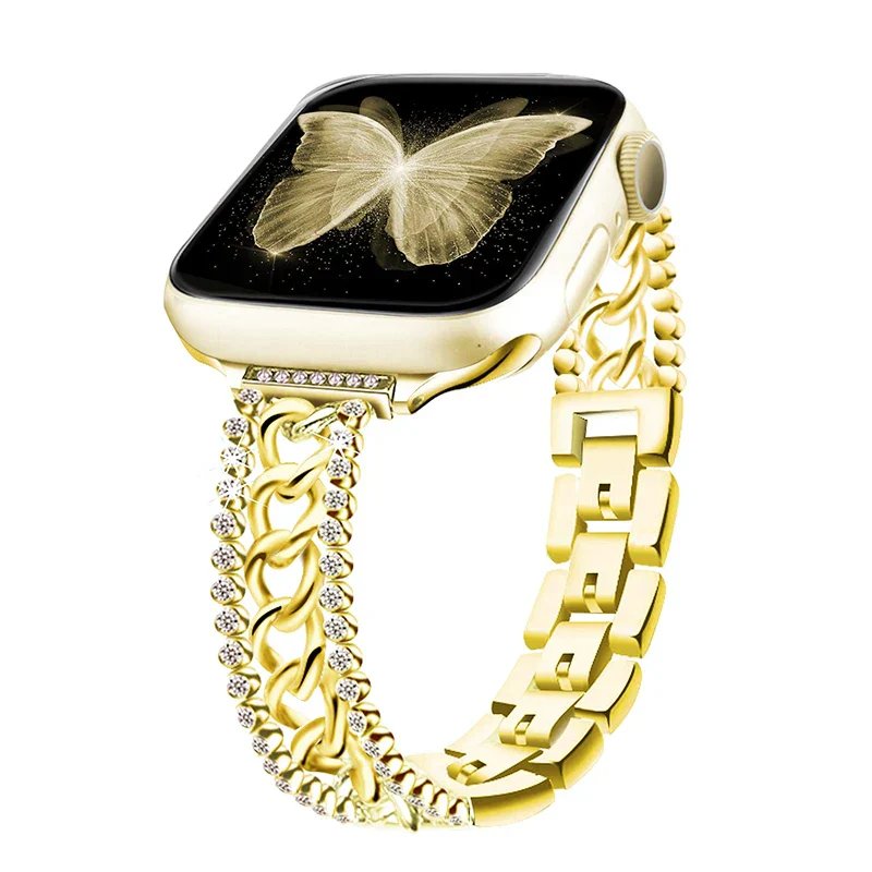 Apple Watch Chain Diamond Band - Rhinestone Loop Strap - Image 8