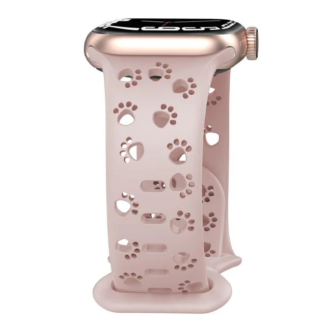 Apple Watch Silicone Strap - Soft Hollow-Out Cat Pattern - Image 12