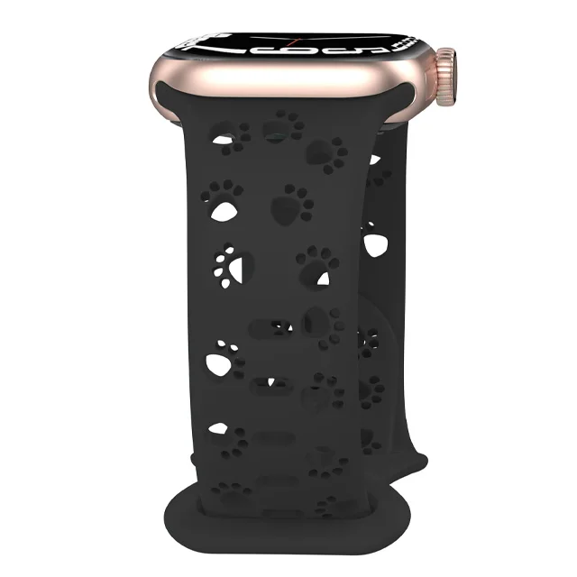 Apple Watch Silicone Strap - Soft Hollow-Out Cat Pattern - Image 16