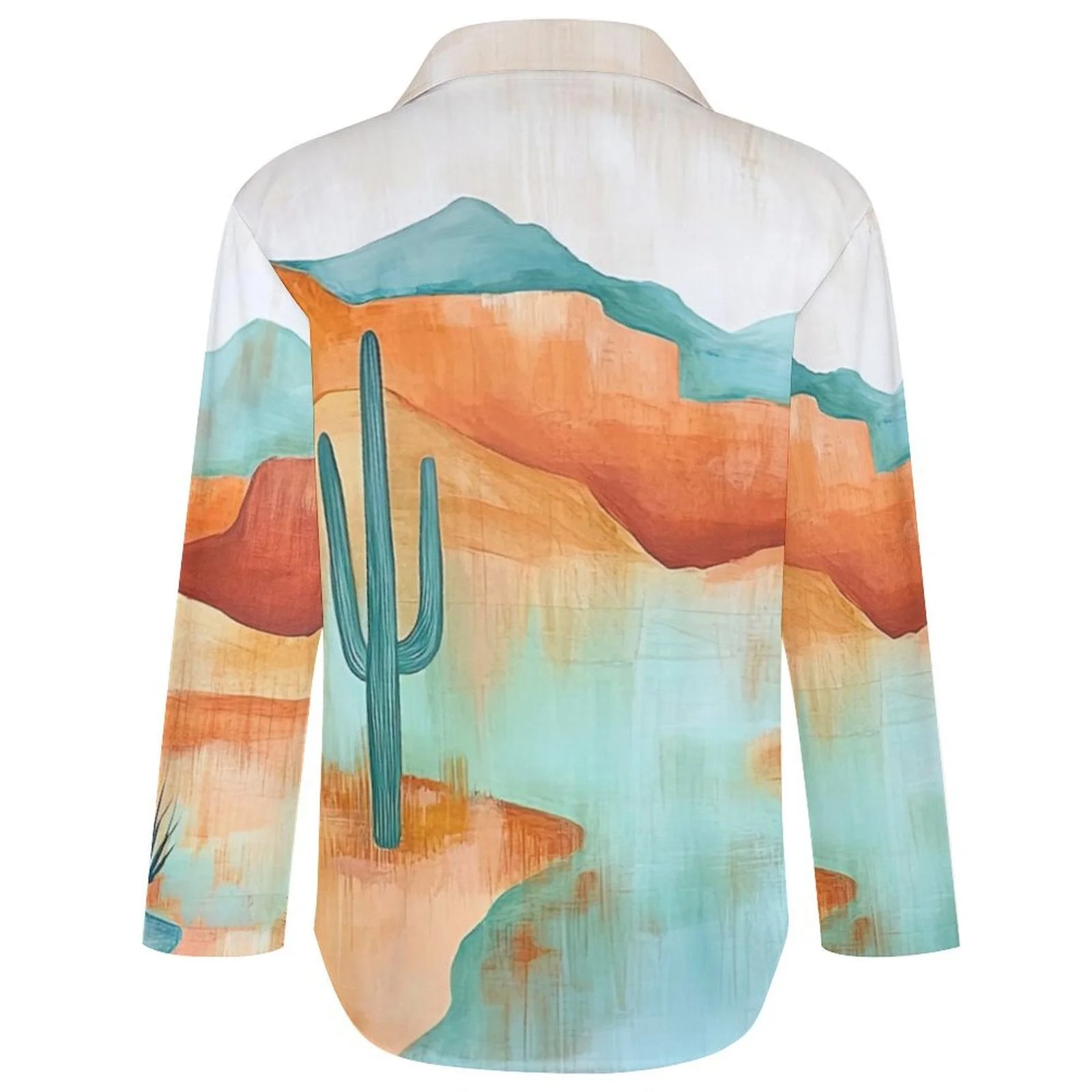 Baha Ranch Colores de Mexico Turquoise Desert Button Up Blouse - Image 5