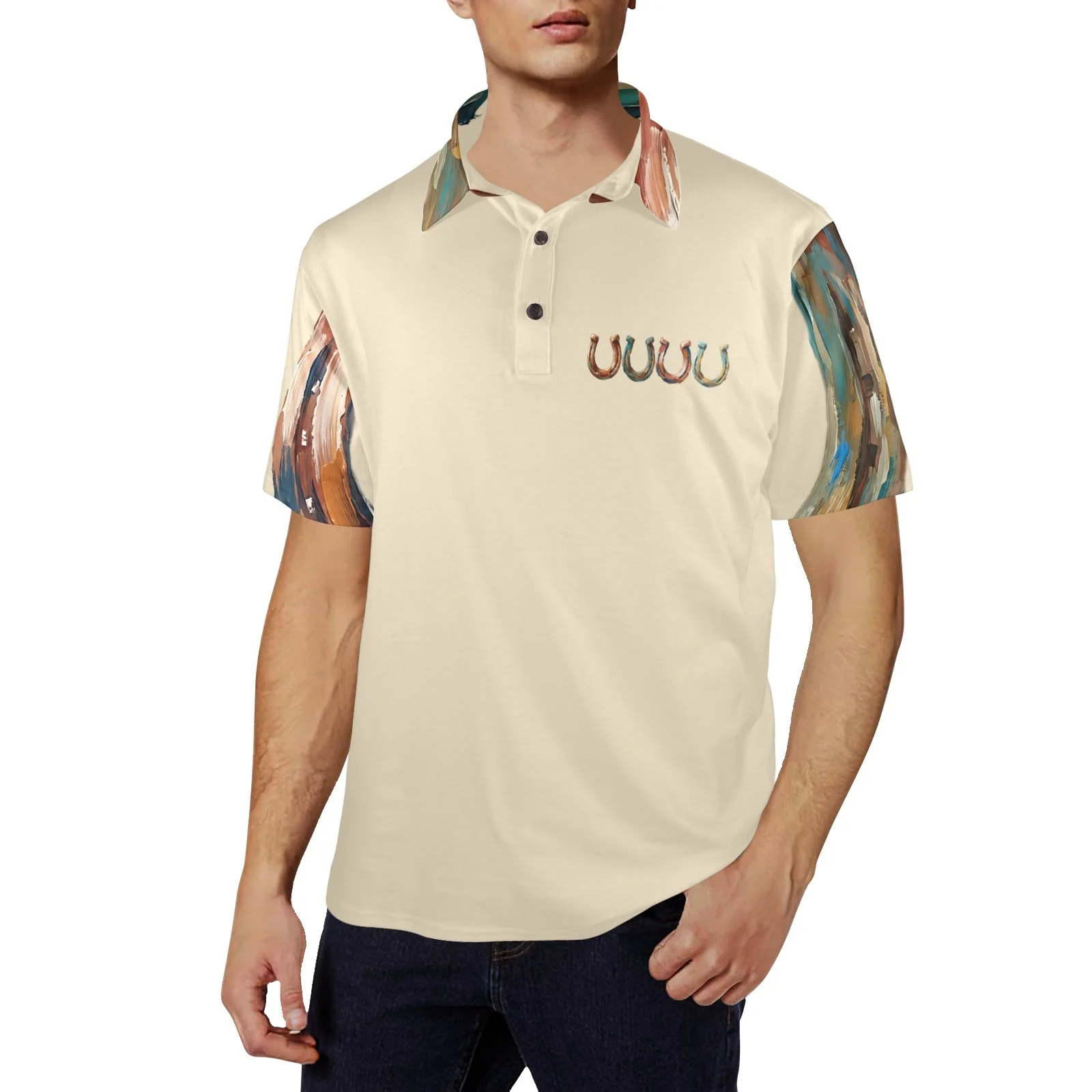 Baha Ranch Painted Horseshoe Polo Shirt - Image 2