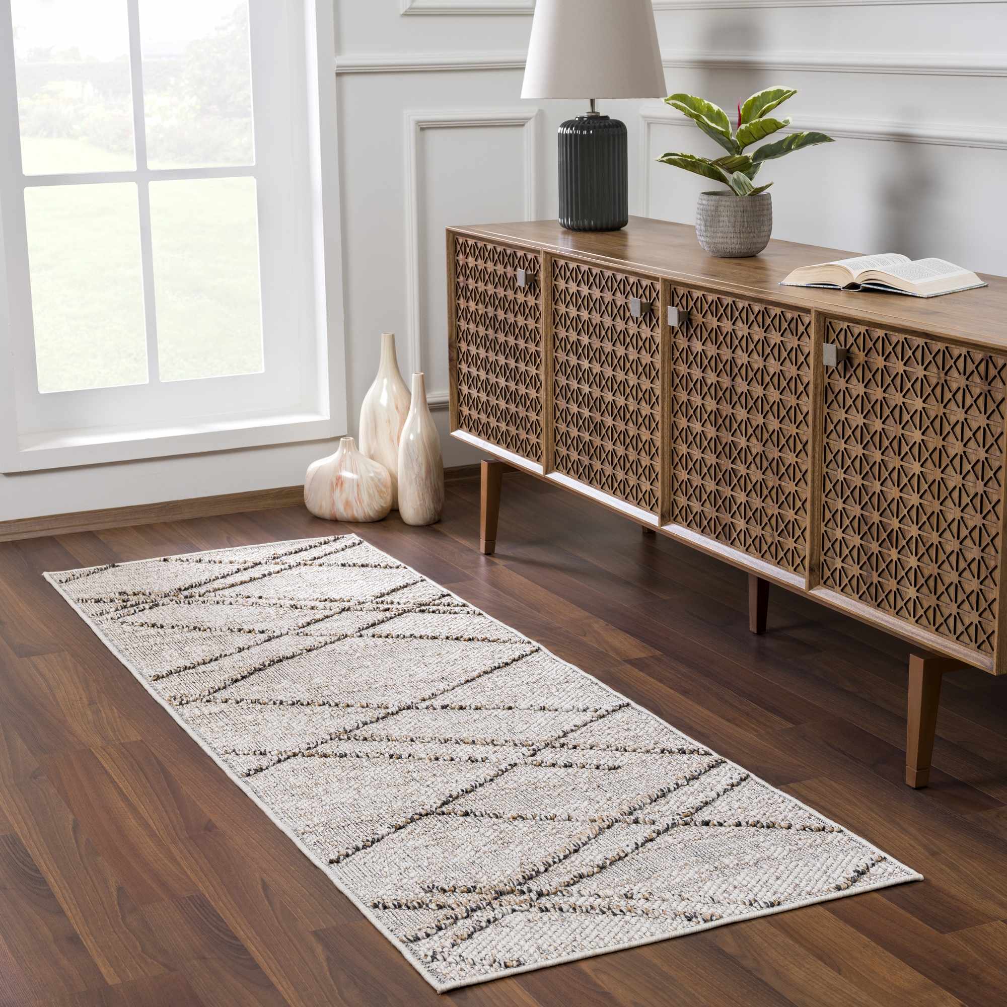 Baqer Bone & Tan Textured Performance Outdoor Rug - Clearance - Image 10