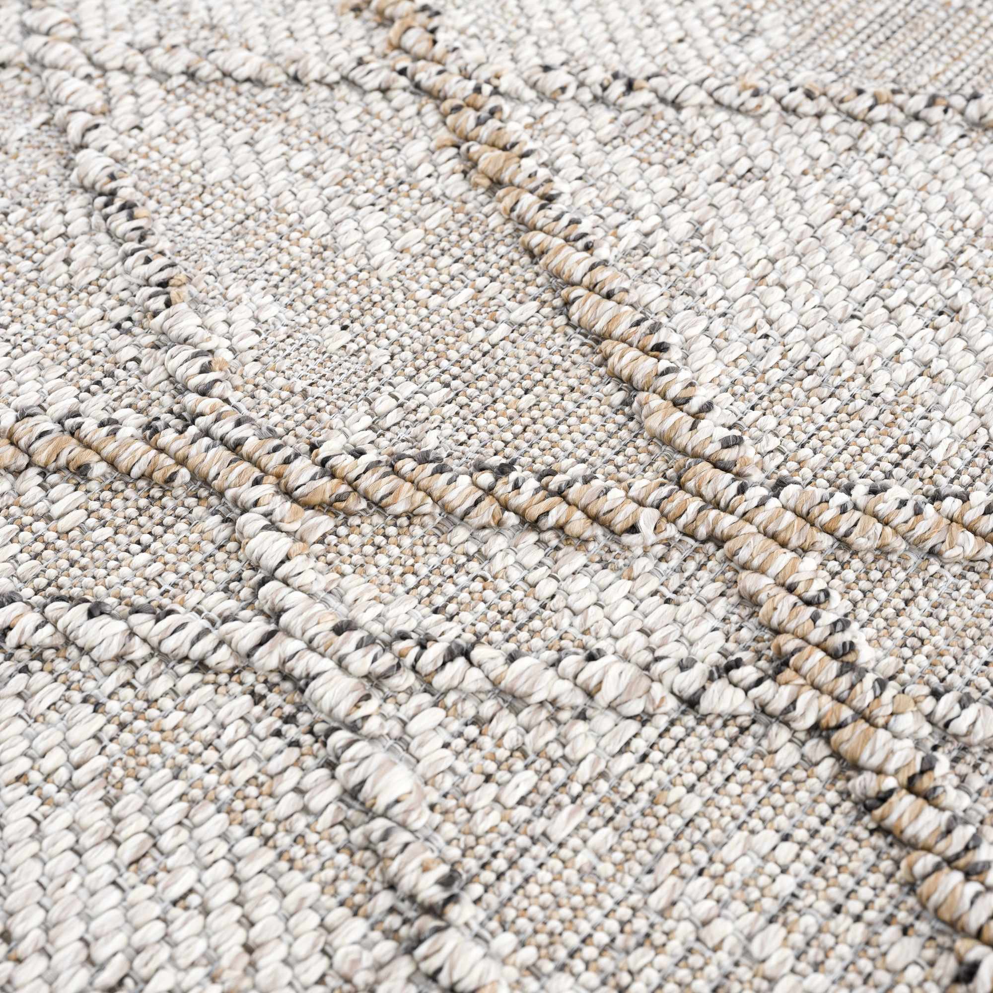 Baqer Bone & Tan Textured Performance Outdoor Rug - Clearance - Image 14