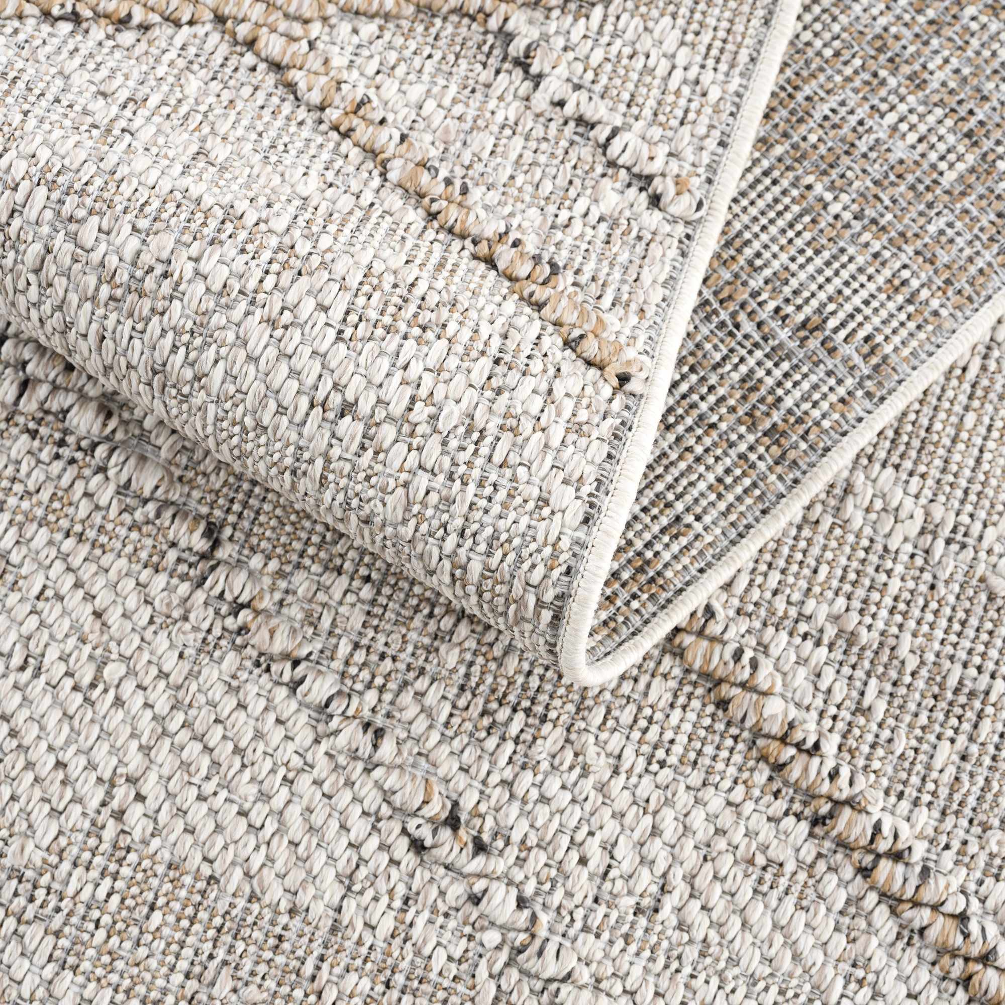 Baqer Bone & Tan Textured Performance Outdoor Rug - Clearance - Image 20
