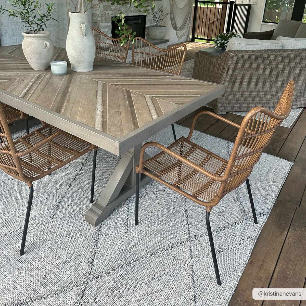 Baqer Bone & Tan Textured Performance Outdoor Rug - Clearance - Image 5