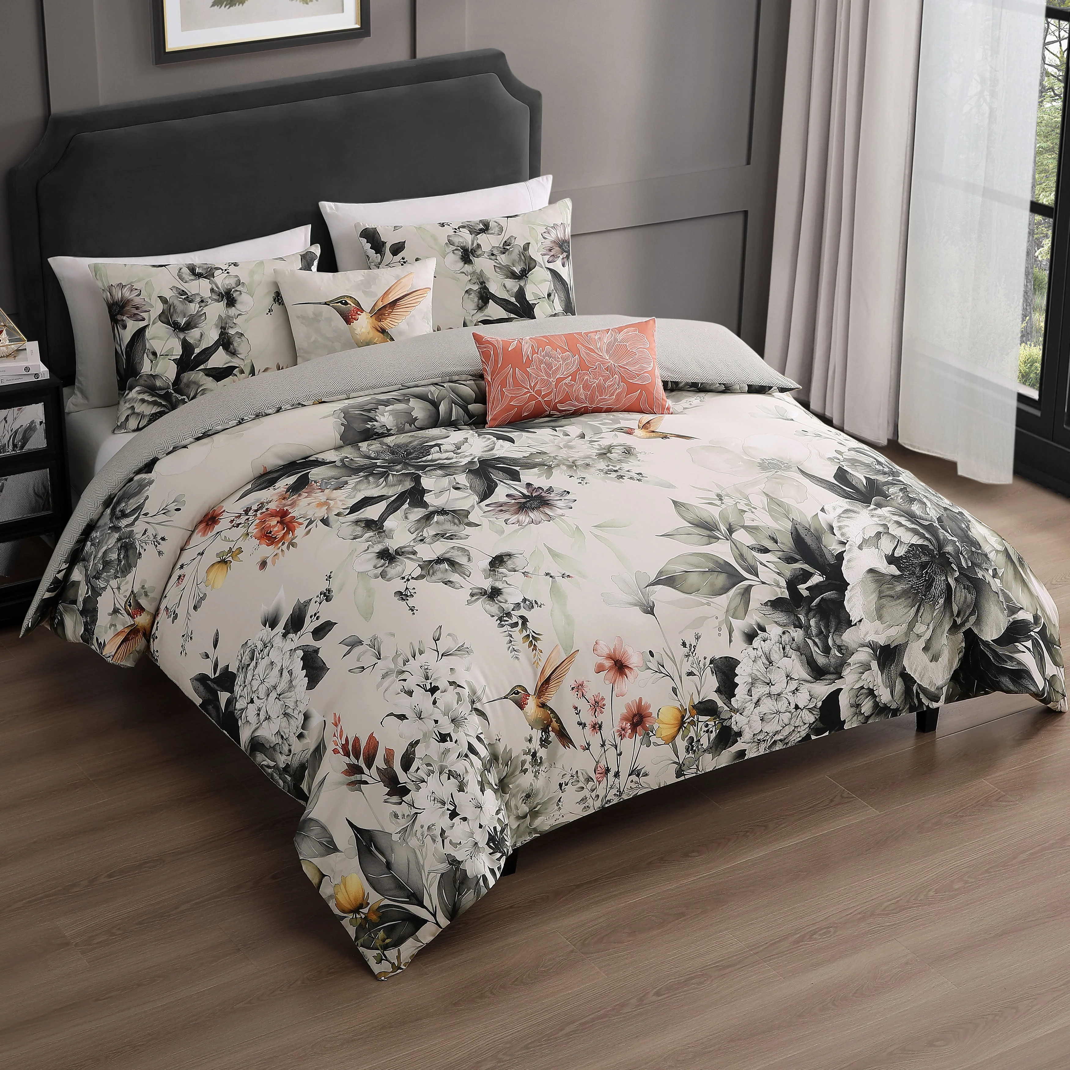 Bebejan Vintage Bloom 5 Piece Reversible Comforter Set - Image 9