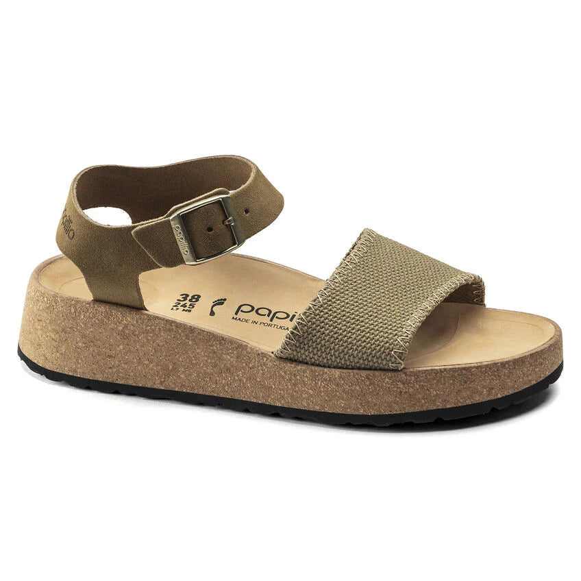 Birkenstock Glenda Suede Leather/Textile Faded Khaki - Image 5