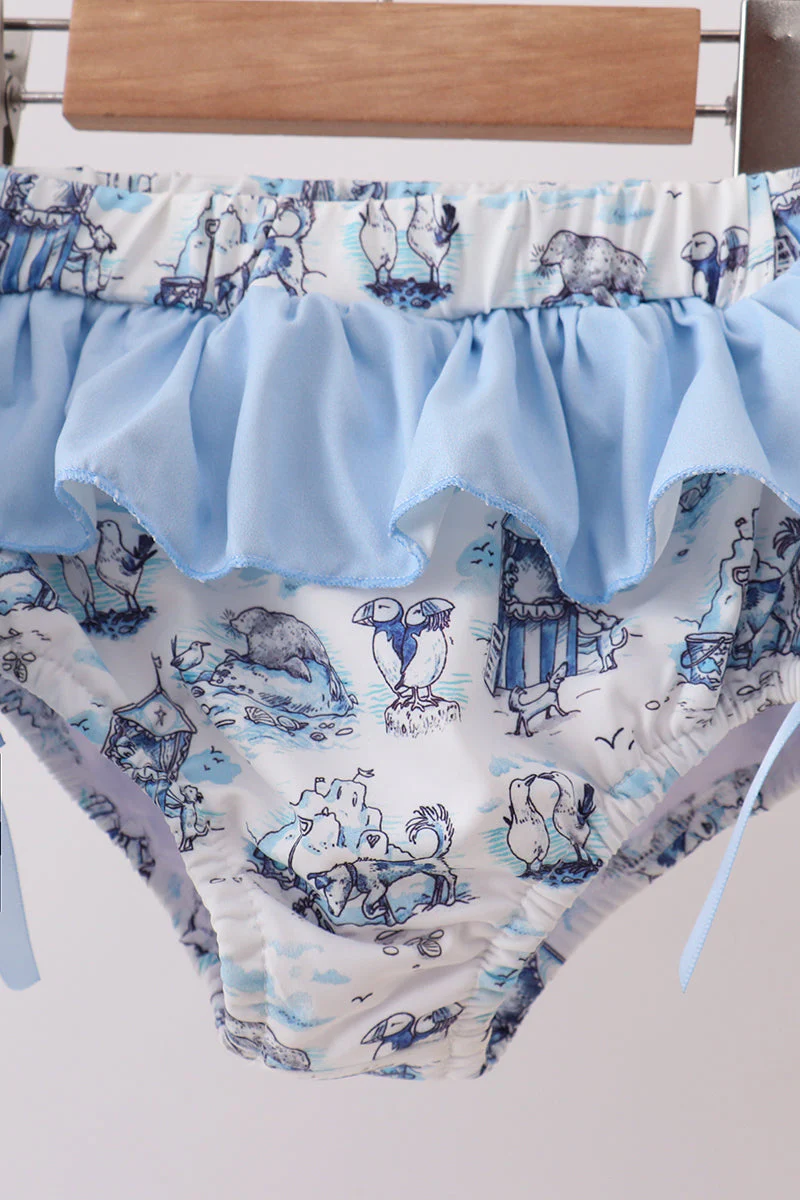 Blue Beach Smocked UPF Swim Set - Image 2