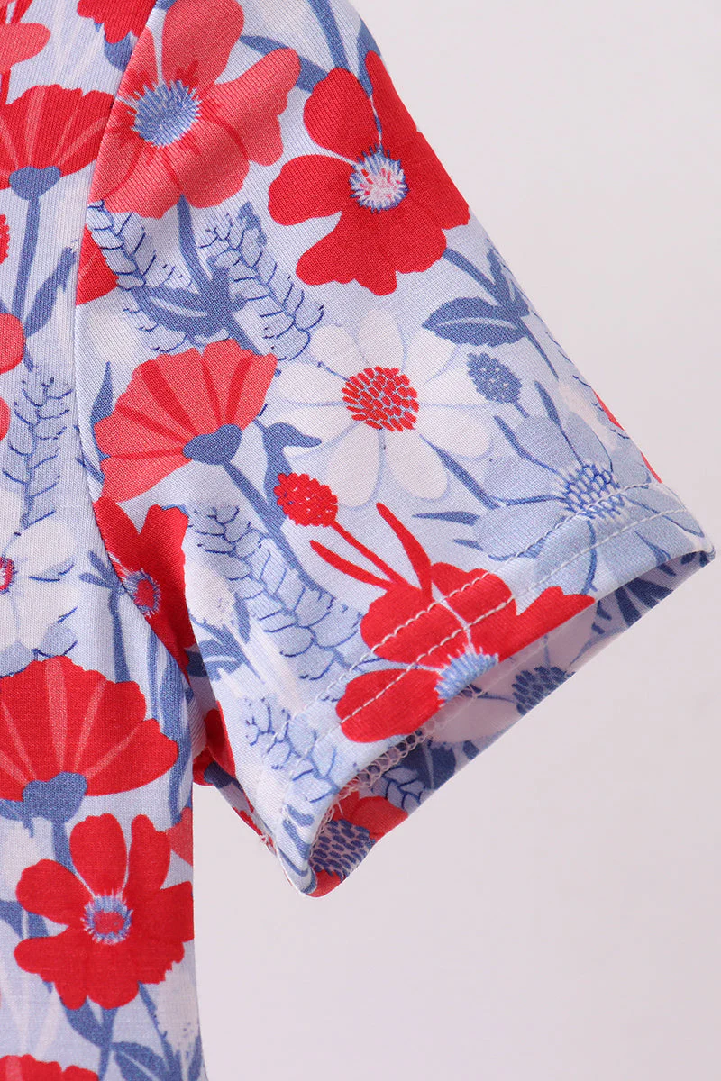Blue Floral Bamboo Jumpsuit - Image 2
