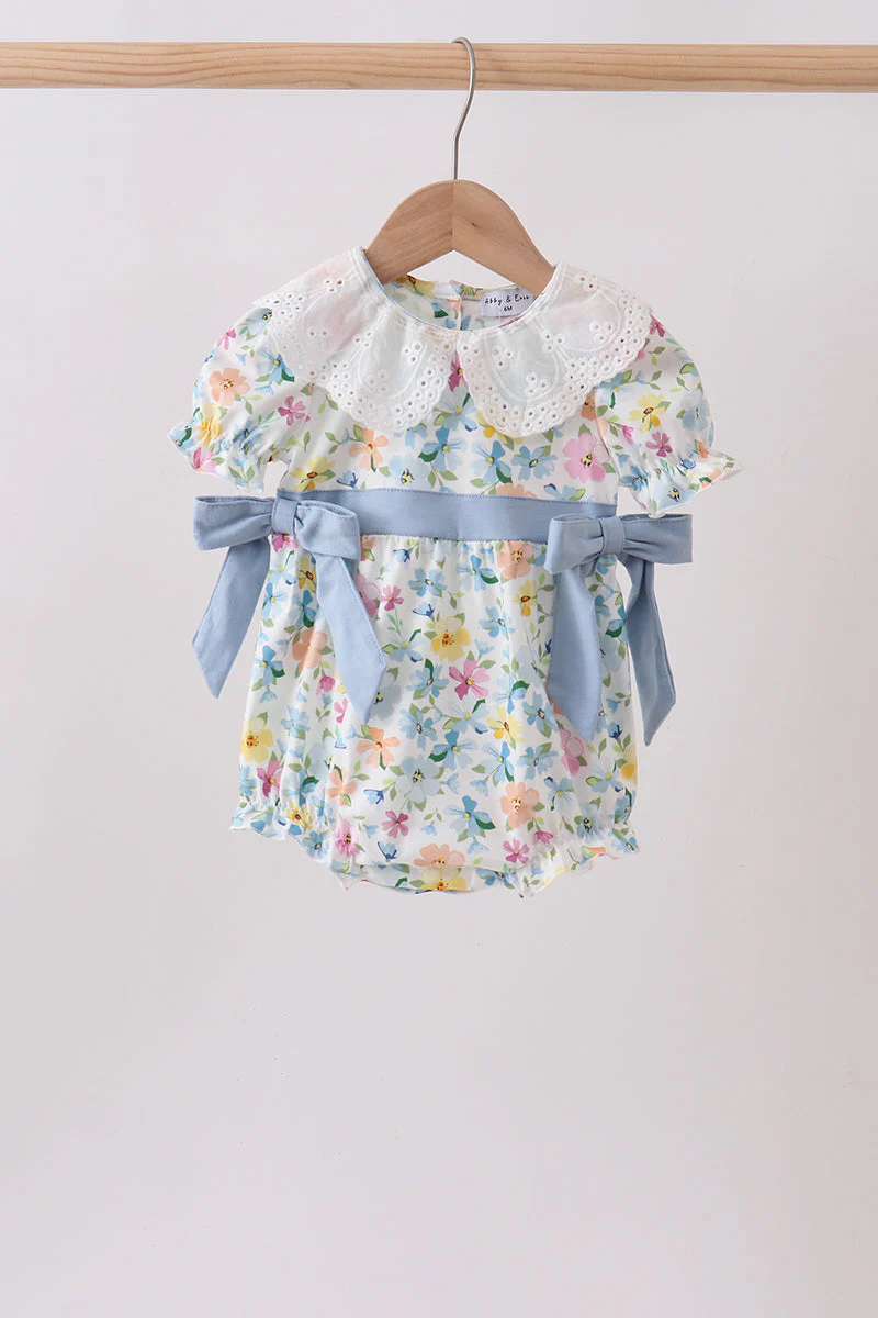 Blue Floral Lace Bubble
