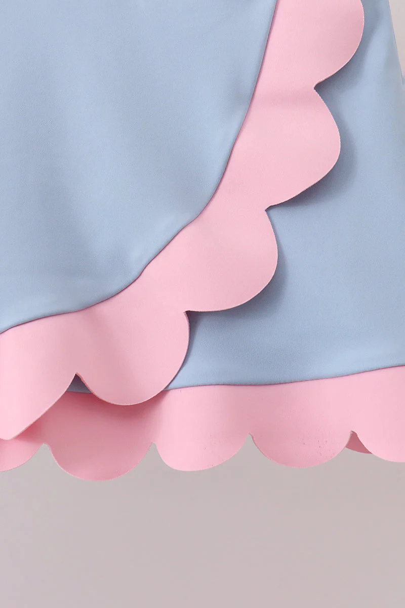 Blue Performance Scalloped Skorts Set - Image 4