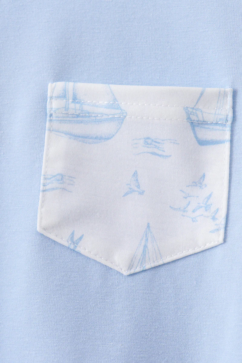 Blue Sailboat Shorts Set - Image 5