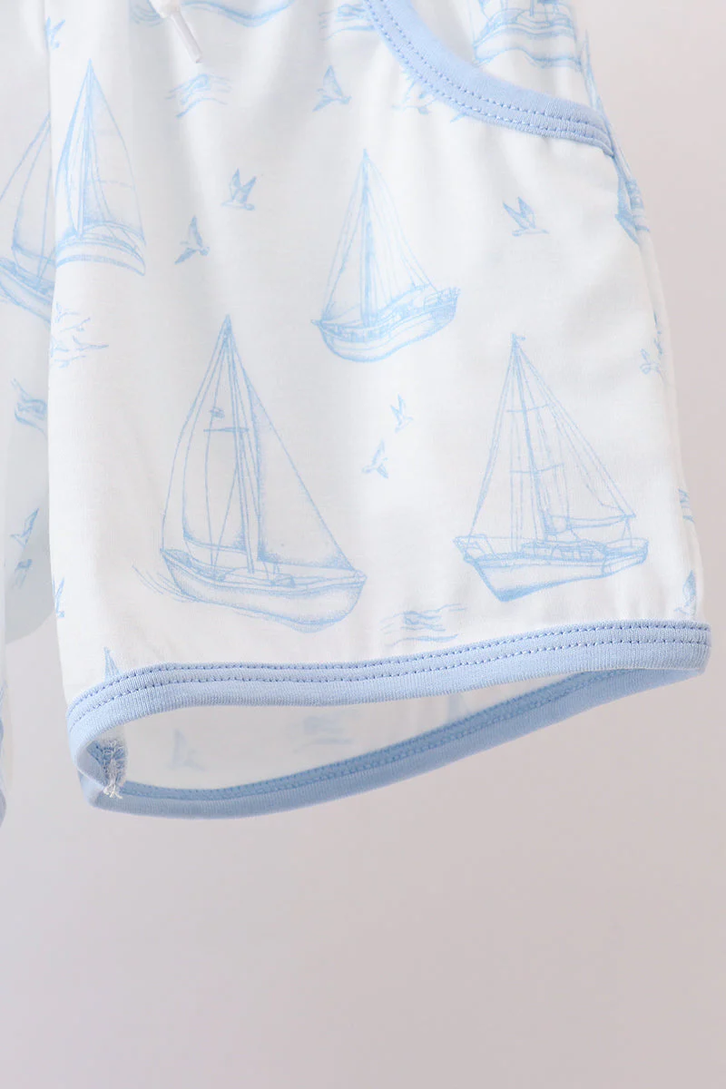 Blue Sailboat Shorts Set - Image 6