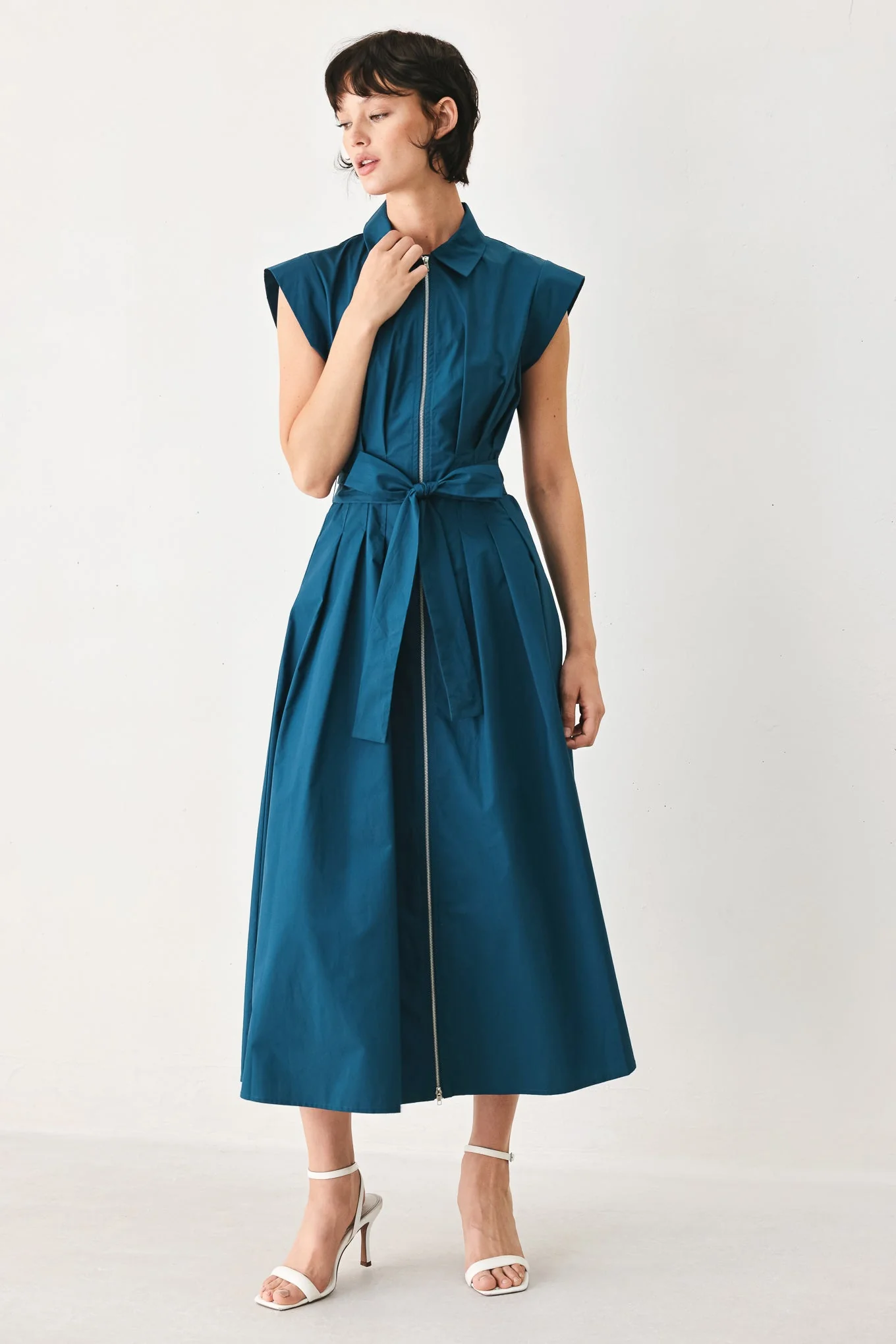 Blue Serenity Woven Midi Dress