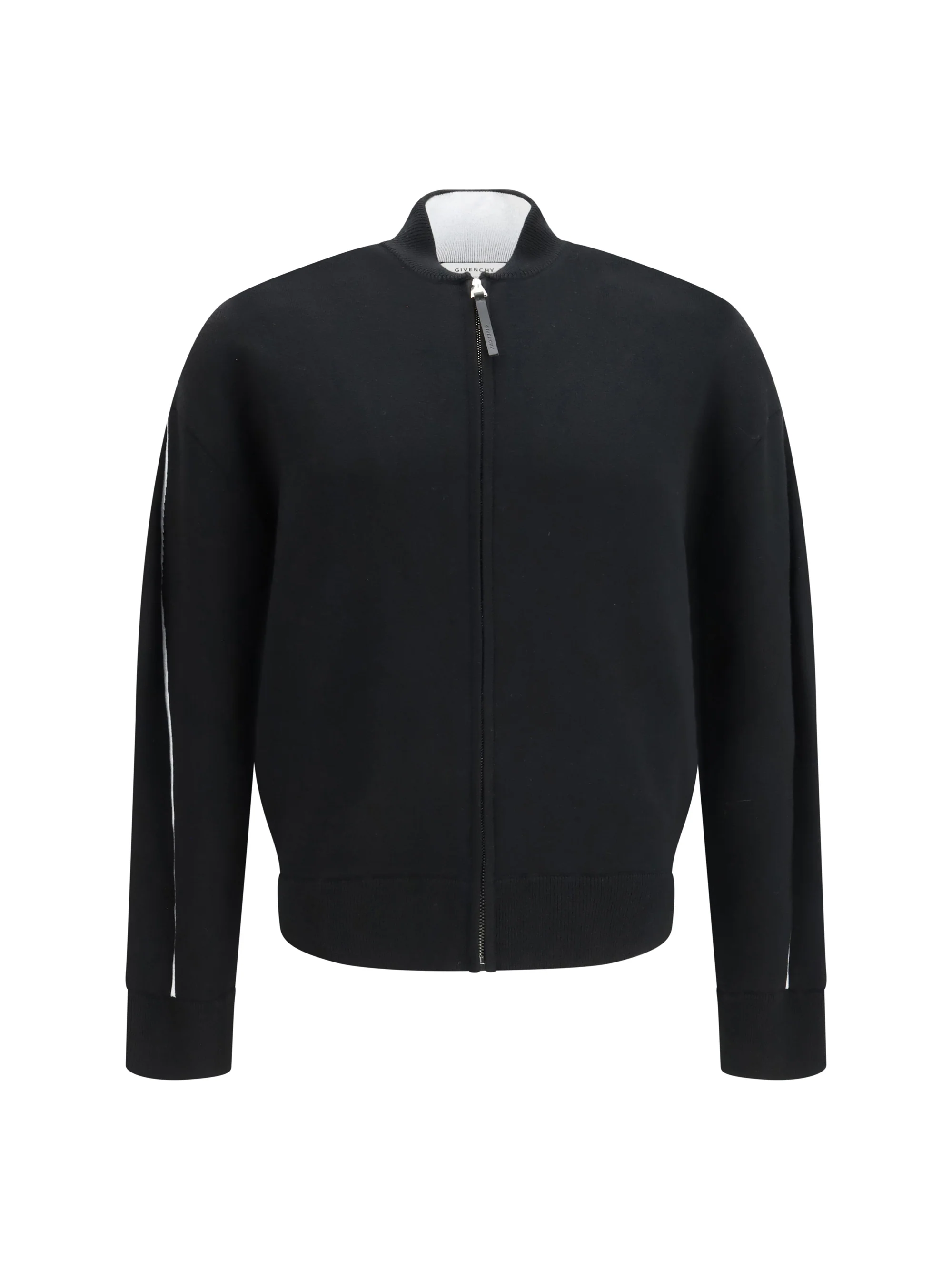 Cardigan Stretch Wool-Blend Black/White
