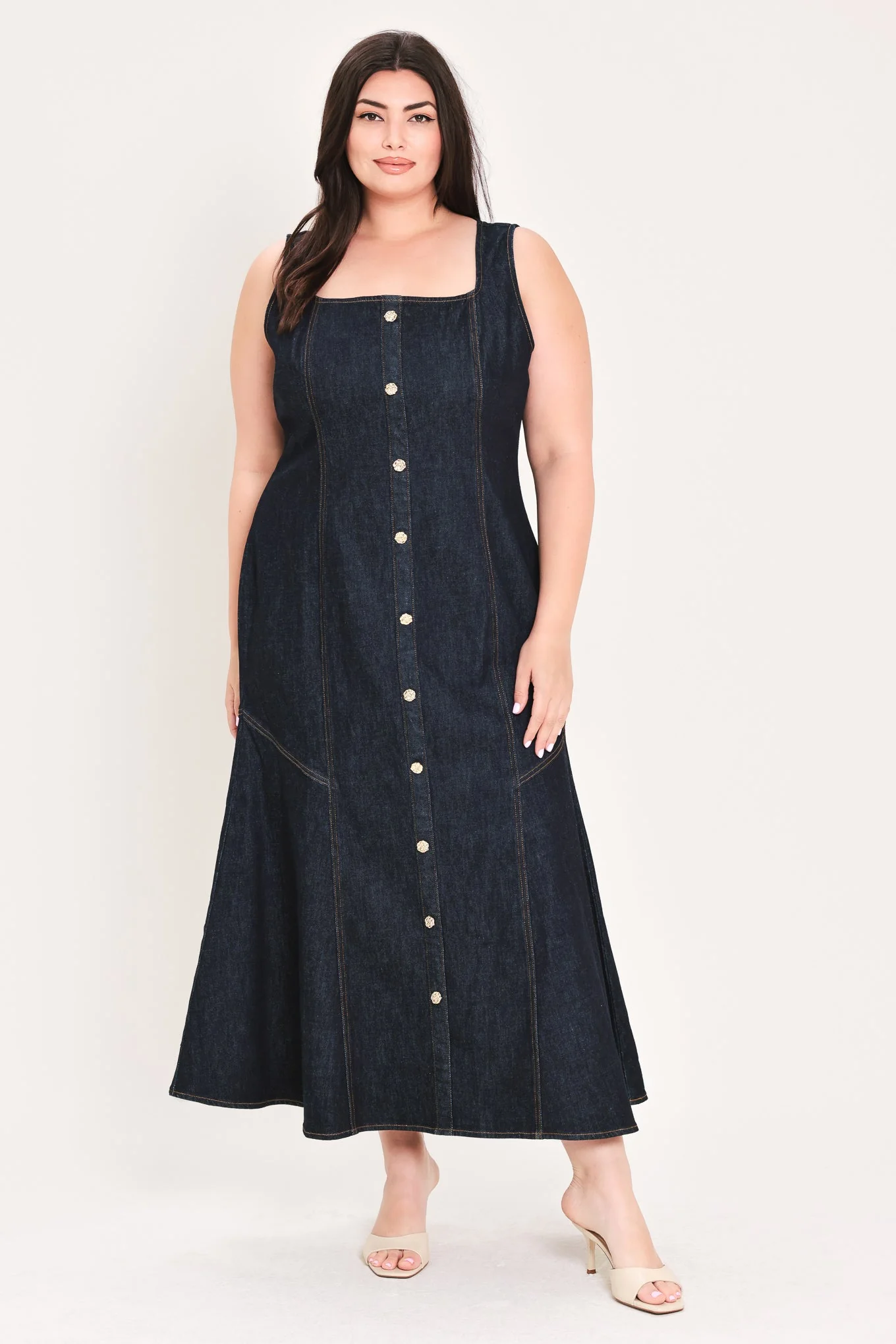 Chelsea Denim Midi Dress - Image 15