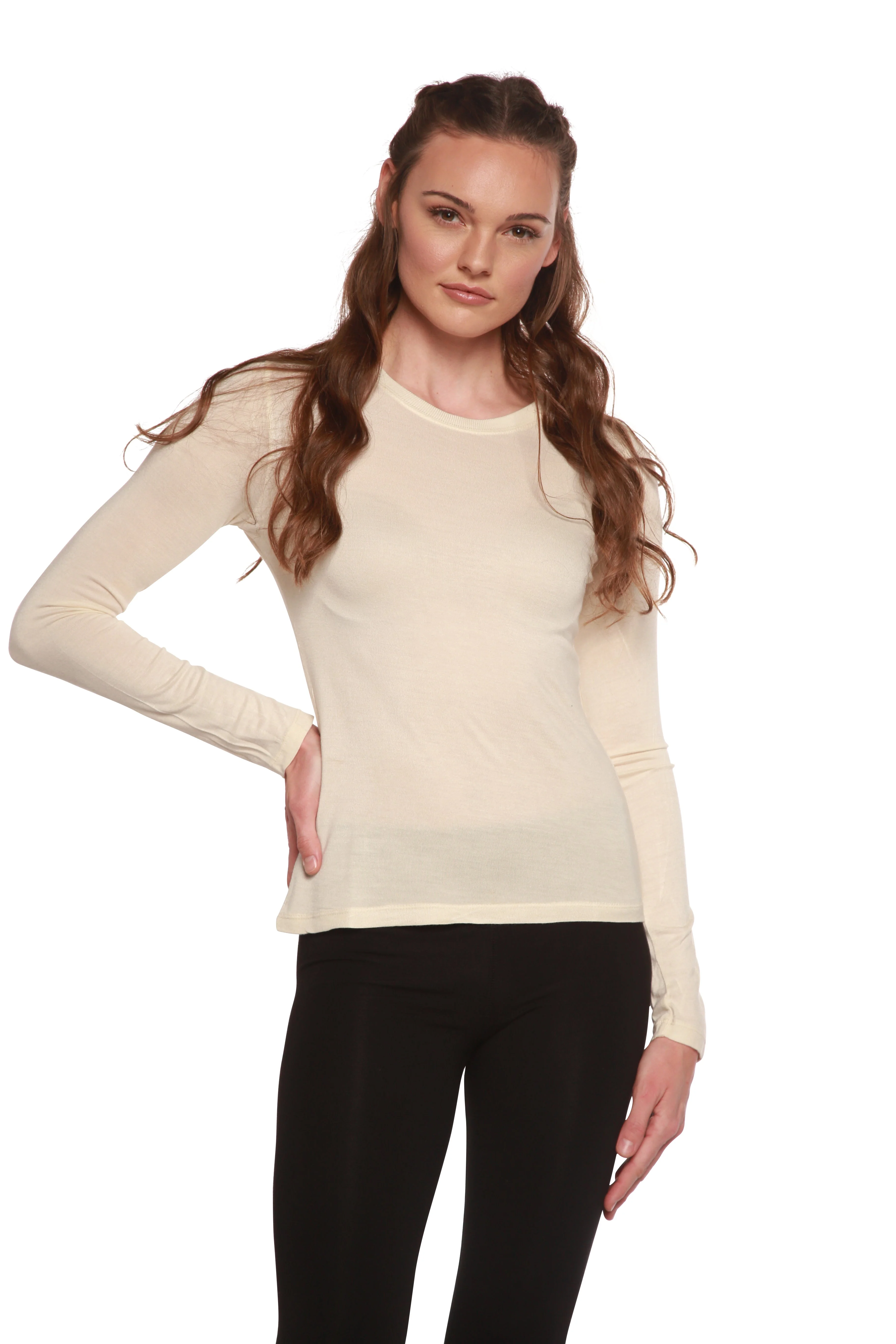 Clearance Women's Scoop Neck 100% Bamboo Viscose Long Sleeve Shirt - Image 5