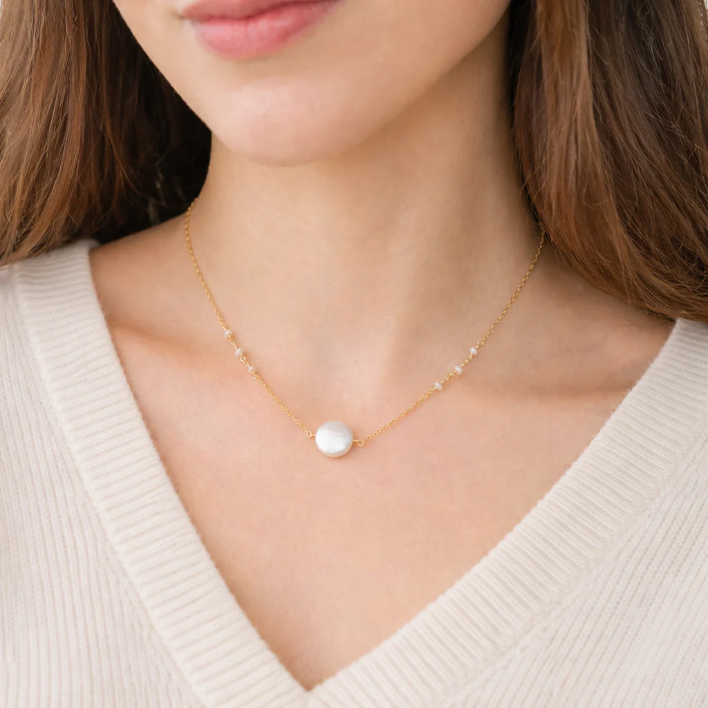 Coin Pearl Necklace - Image 2