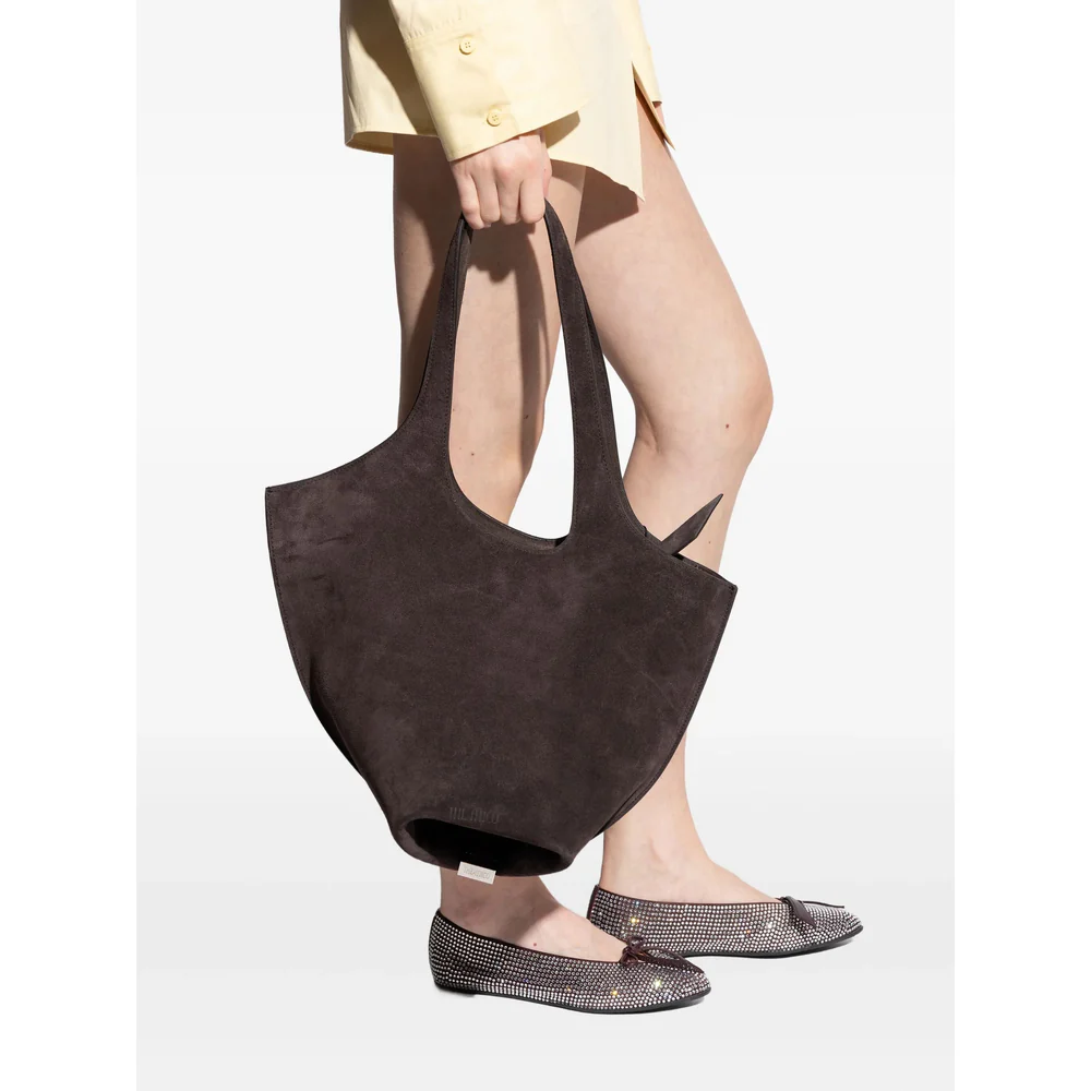 Dark Brown Calf Suede Shoulder Bag - Image 3