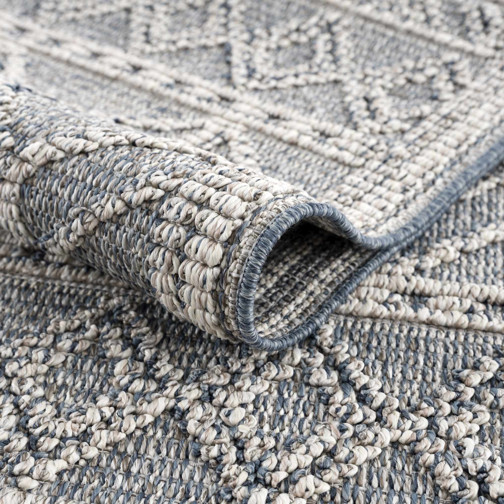 Diah Gray Blue & Bone Outdoor Area Rug - Clearance - Image 6