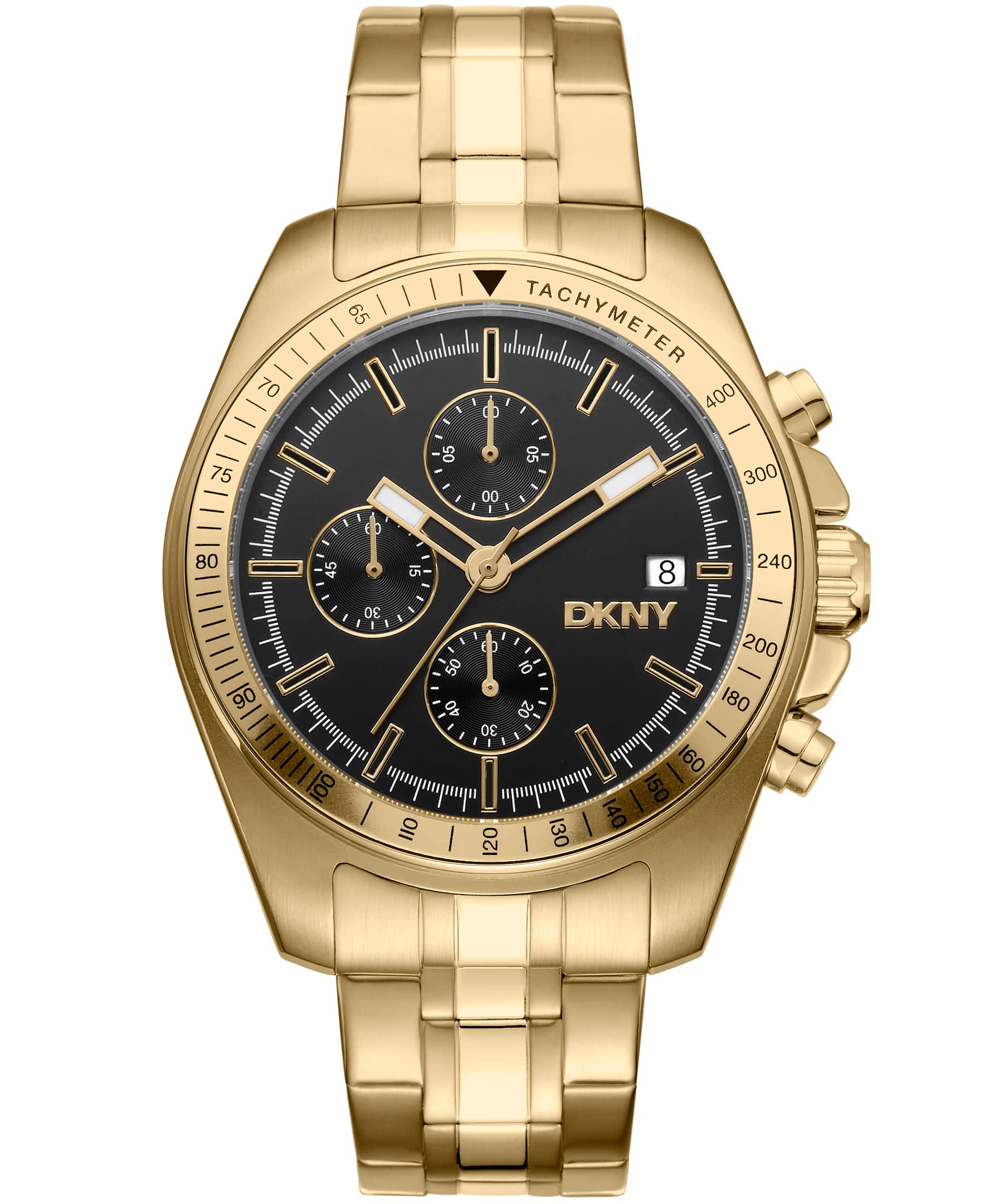 Dkny Men Watch, Gold Color Case, Black Dial, Gold Color Metal Bracelet, Chronograph, 10 Atm - Image 3