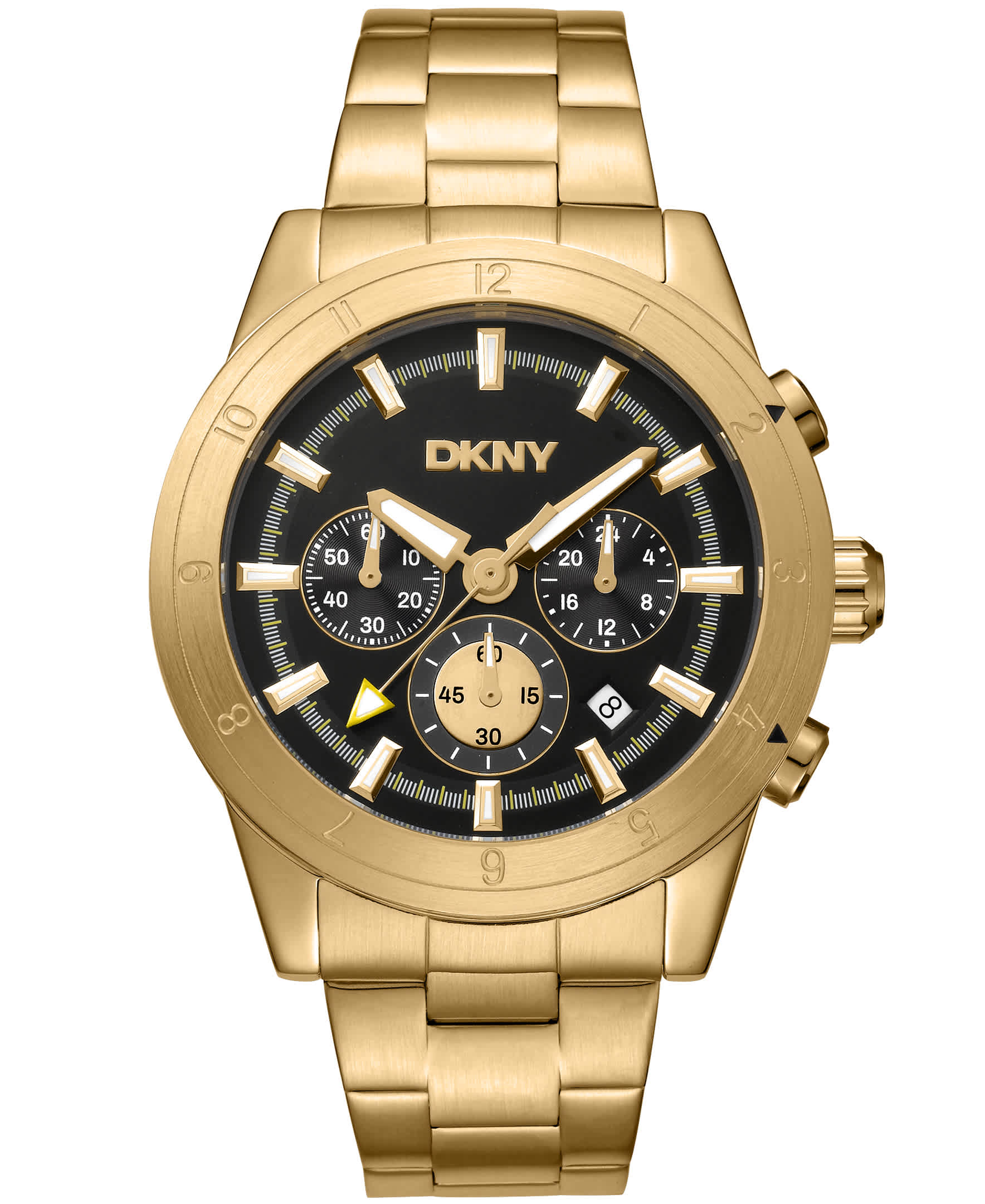 Dkny Men Watch, Gold Color Case, Black Dial, Gold Color Metal Bracelet, Chronograph, 10 Atm - Image 6