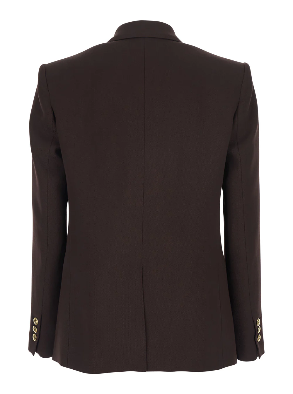 Double-Breasted Jacket Brown Viscose - Image 2