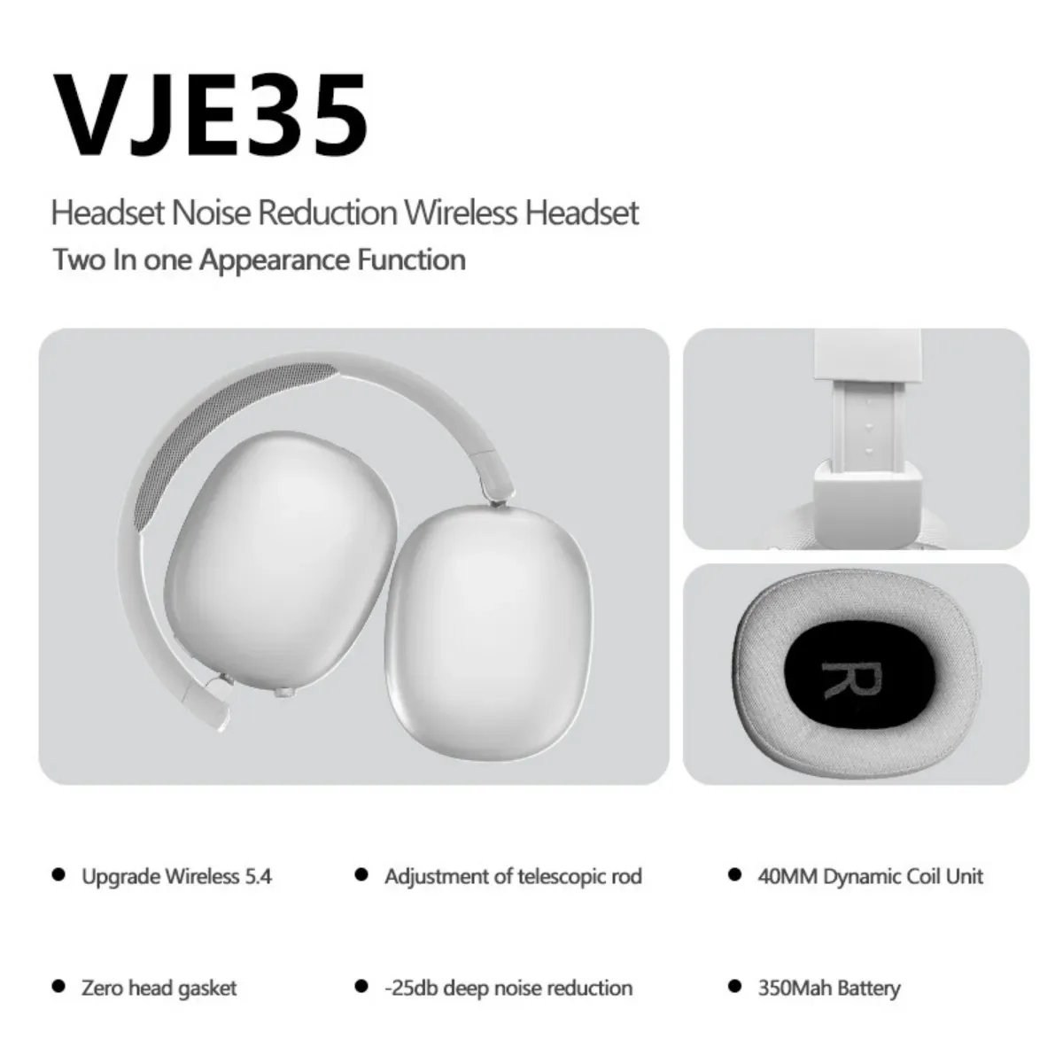 Foldable Wireless Headset with Rotary Control - Image 3