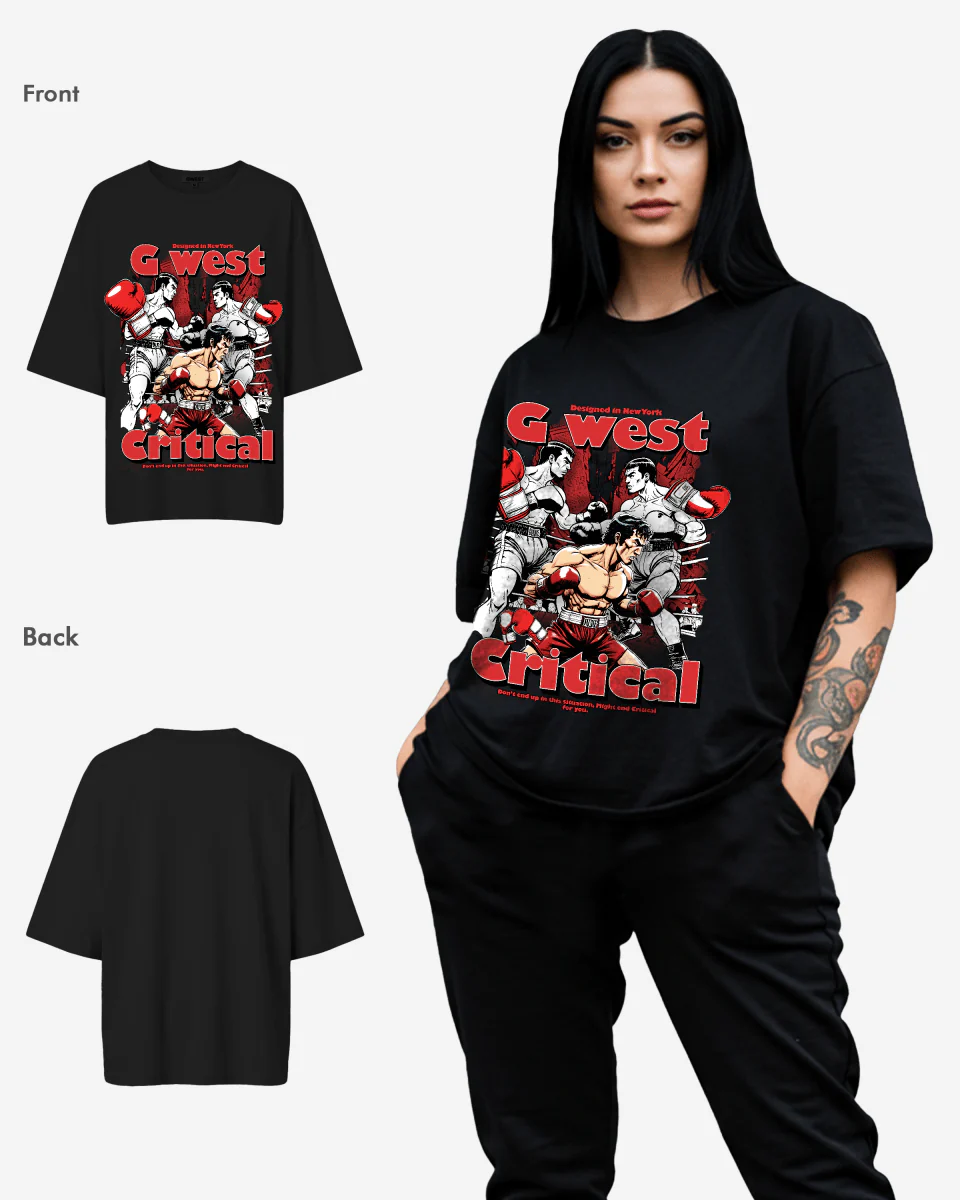 G West Womens Oversized Critical T-Shirt - Image 5