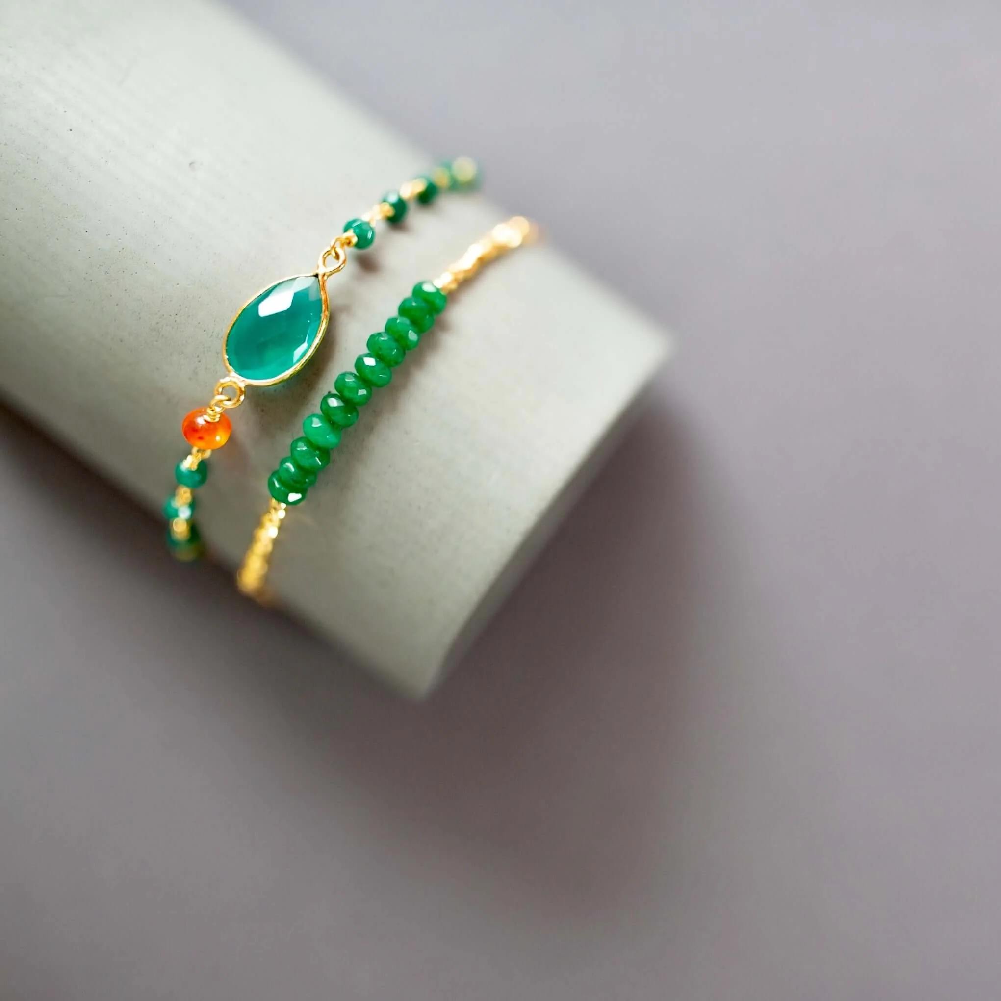 Green Jade Adjustable Stacking Bracelet - Image 2