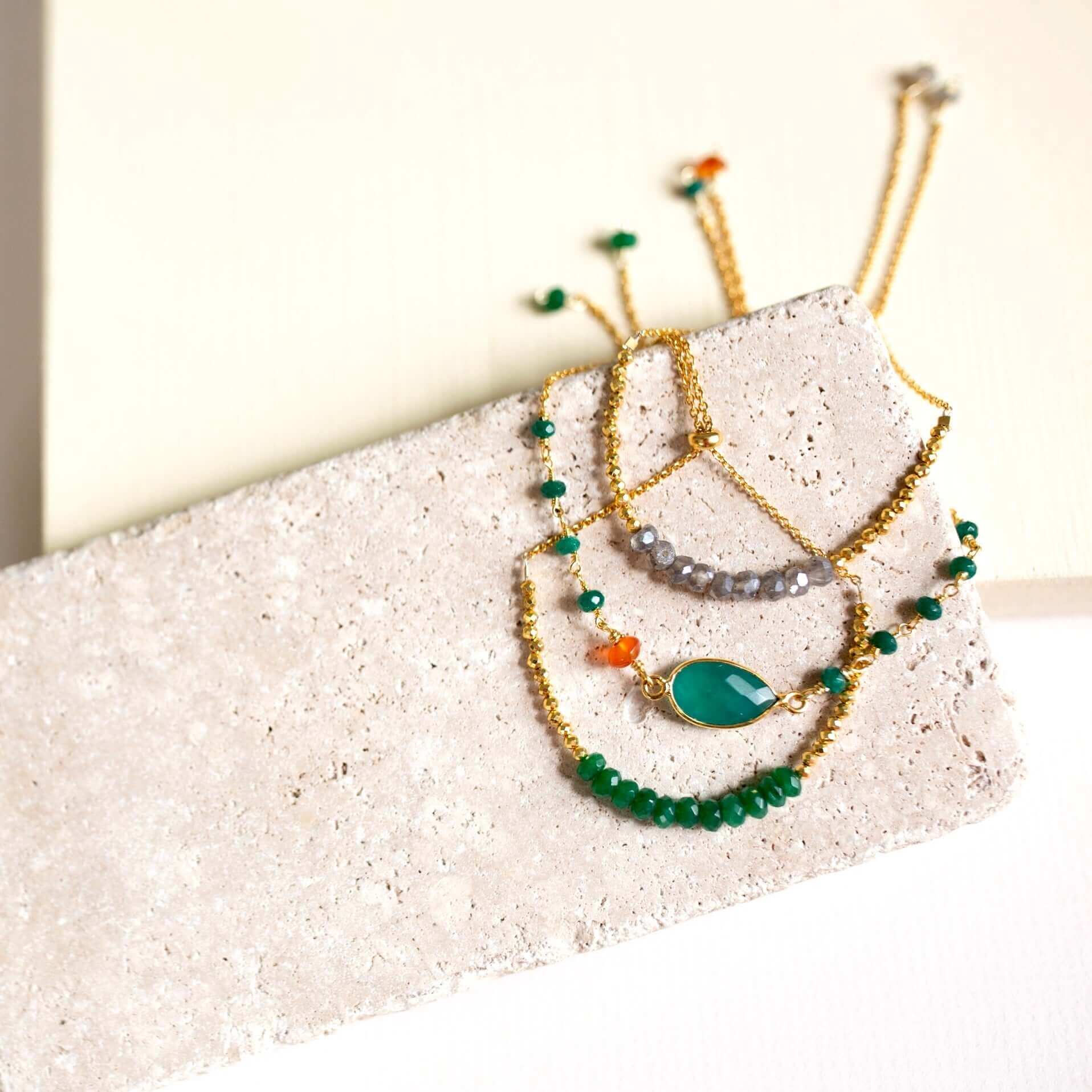 Green Jade Adjustable Stacking Bracelet - Image 4