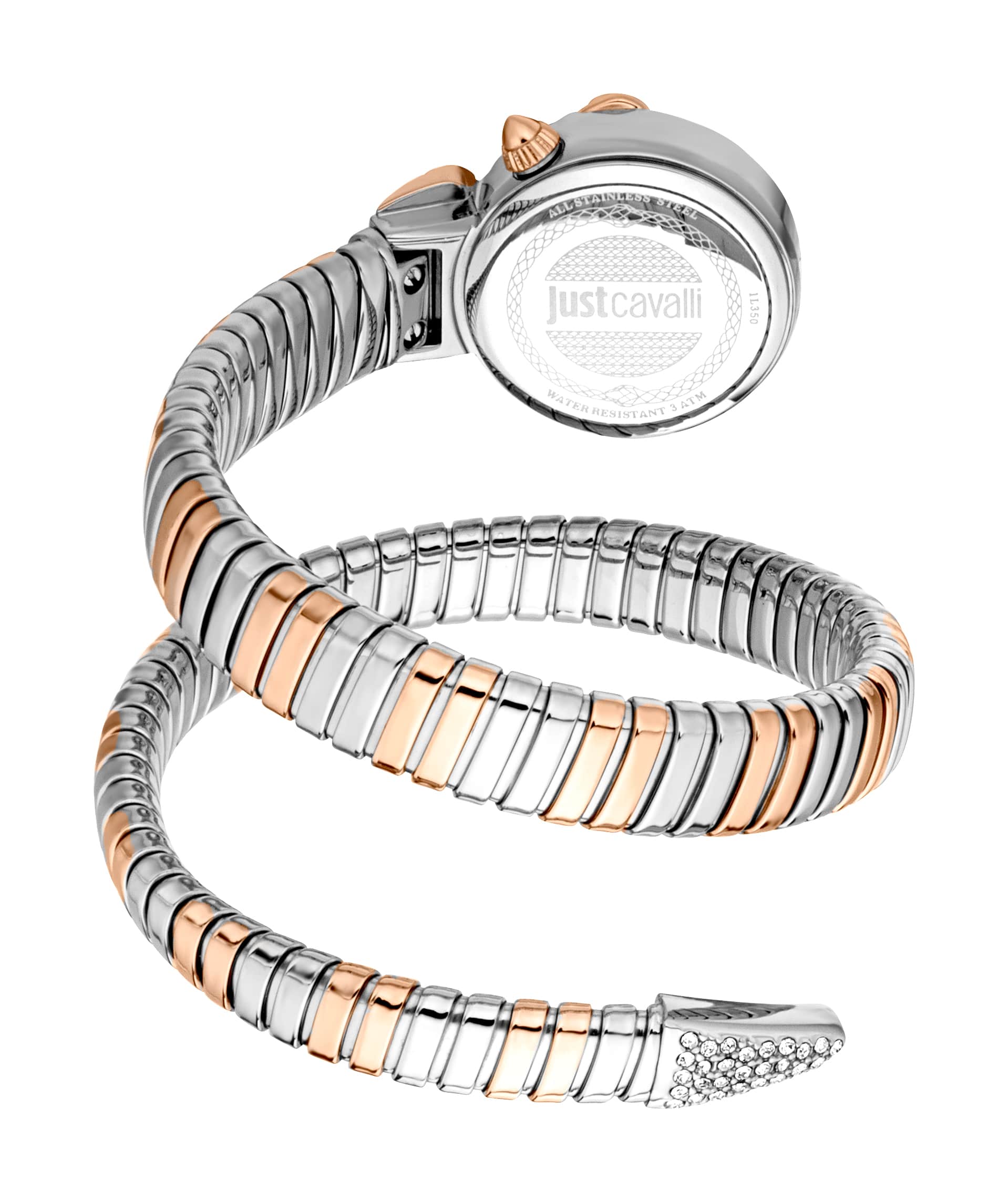 Just CAVALLI Women Watch, Two Tone Silver & Rose Gold Color Case, Silver Dial, Two Tone Silver & Rose Gold Color Metal Bracelet, 2 Hands, 3 Atm - Image 10