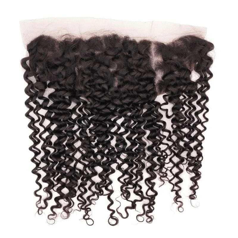Kinky Curly 13x4 Transparent Lace Human Hair Frontal - Image 4