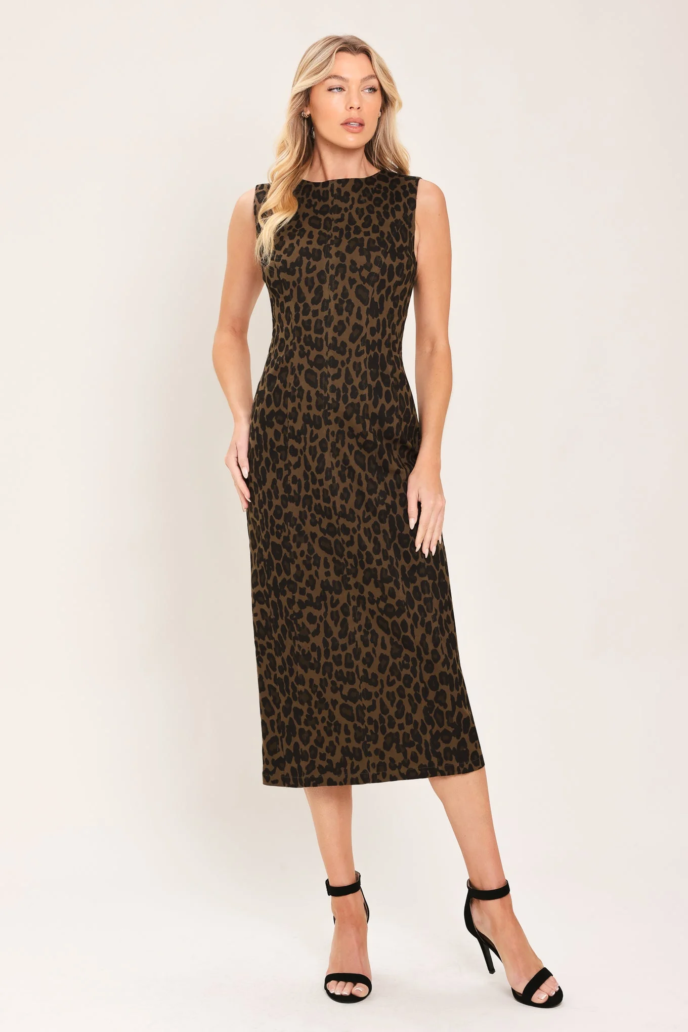 Leopard Icon Twill Midi Dress