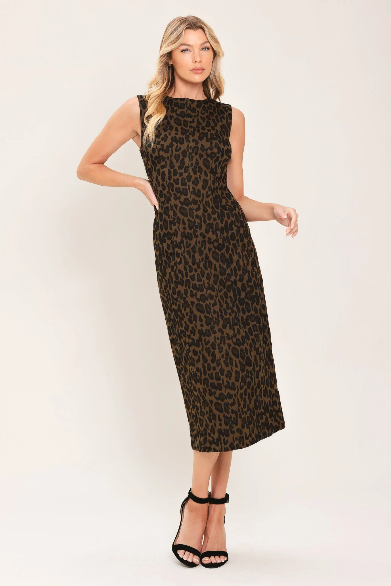 Leopard Icon Twill Midi Dress - Image 2