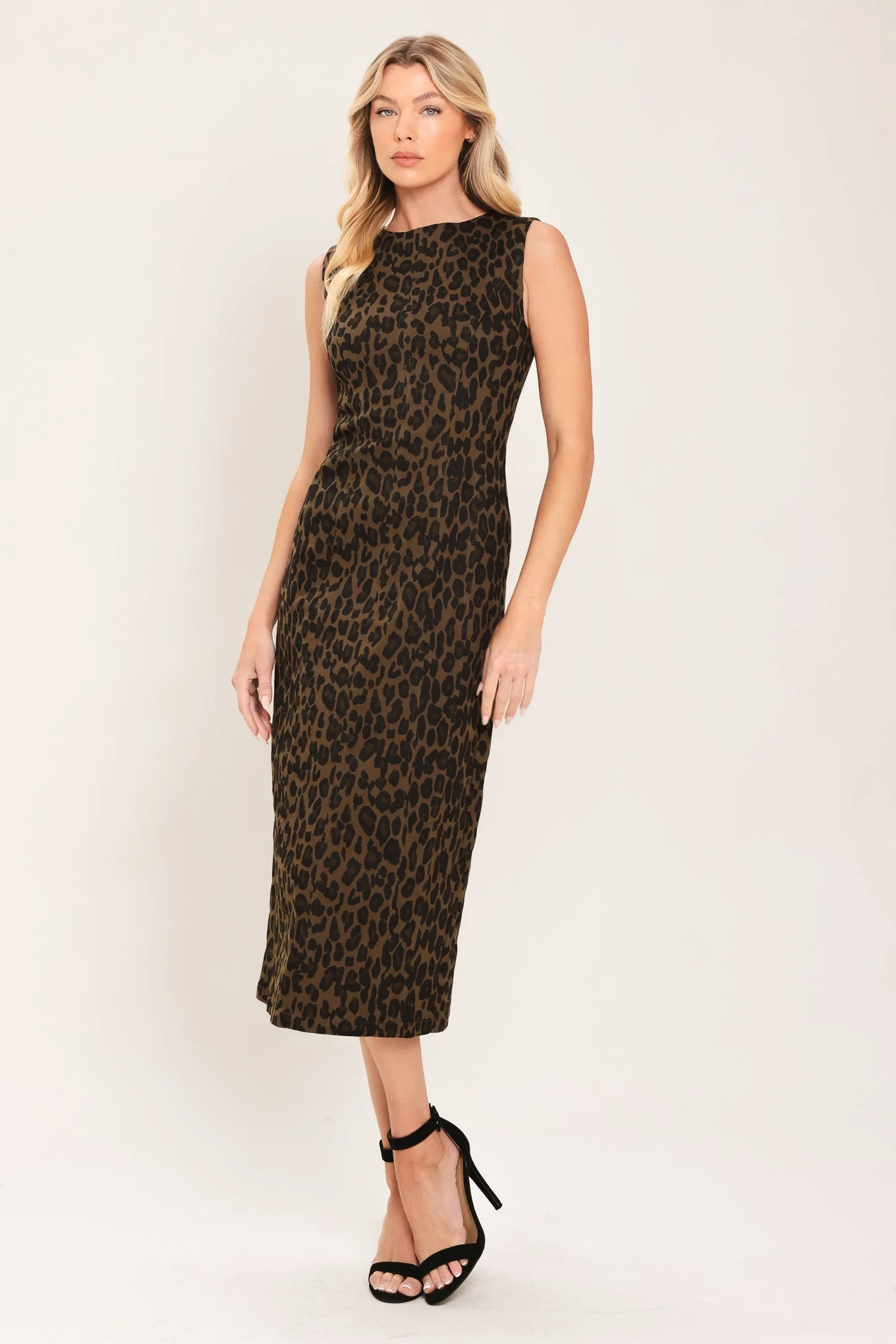 Leopard Icon Twill Midi Dress - Image 4