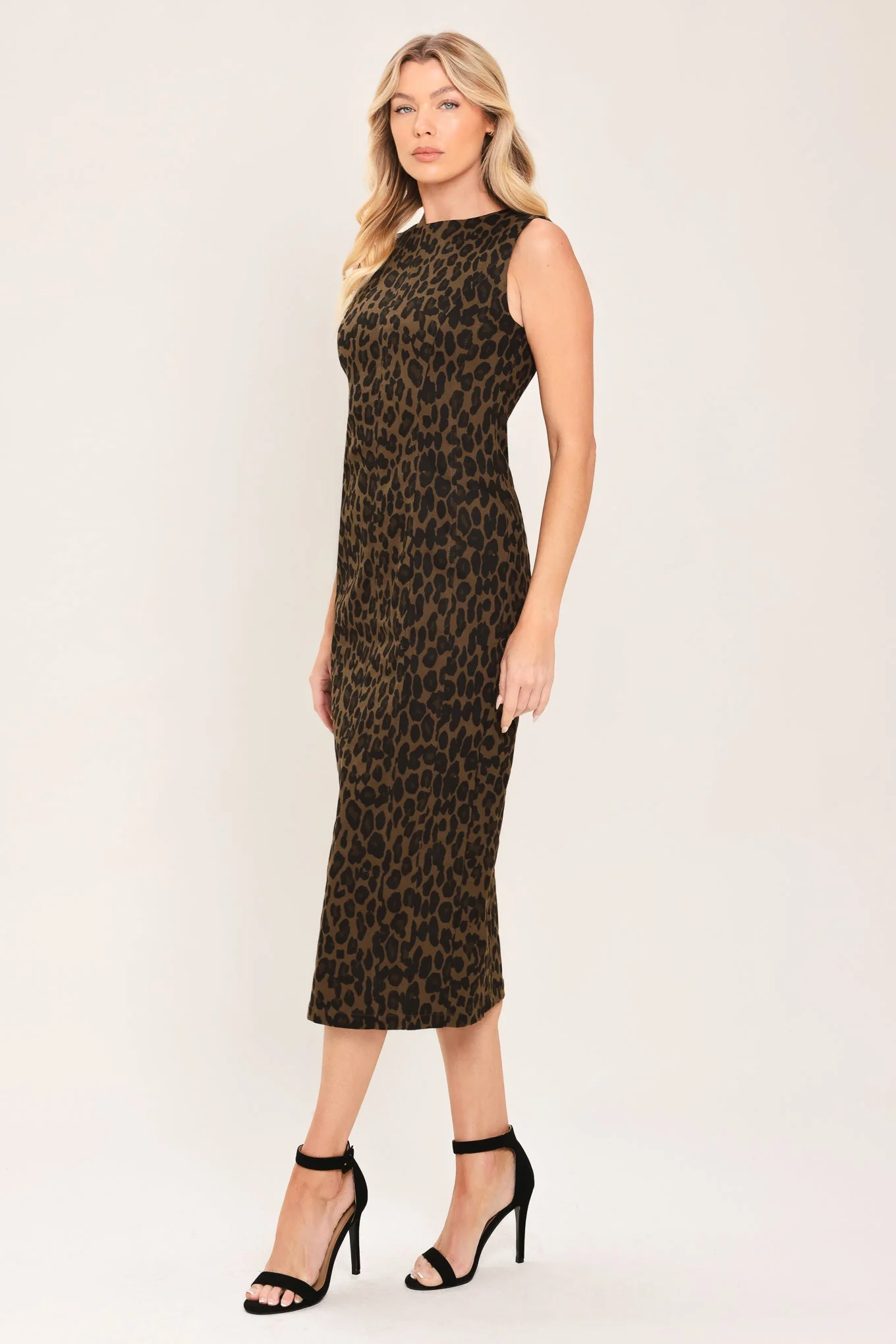 Leopard Icon Twill Midi Dress - Image 5