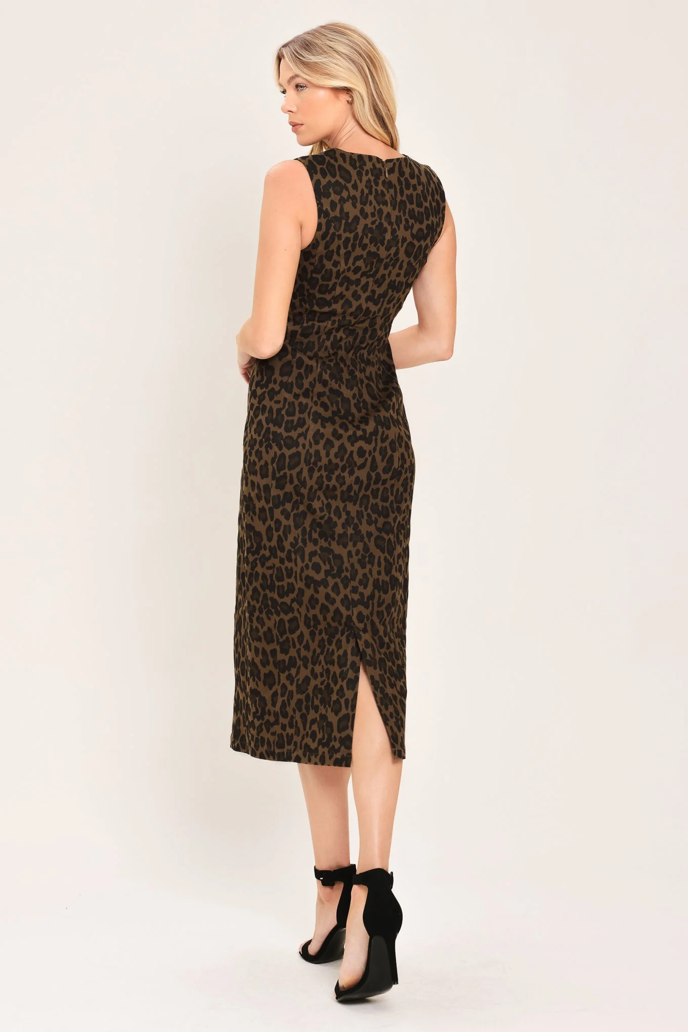 Leopard Icon Twill Midi Dress - Image 6