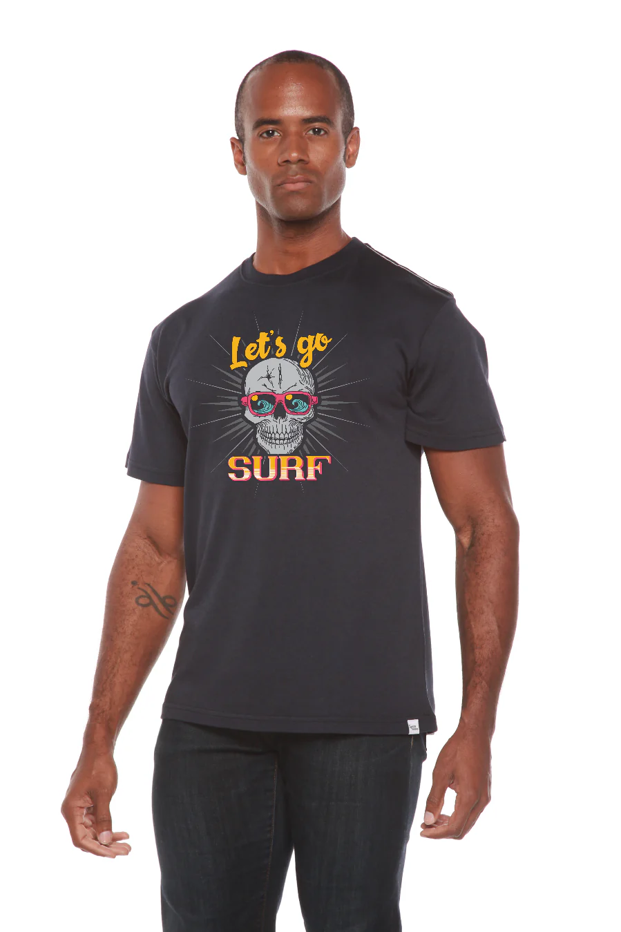 Let`s go SURF Men's Bamboo Viscose/Organic Cotton Short Sleeve Graphic T-Shirt - Image 3