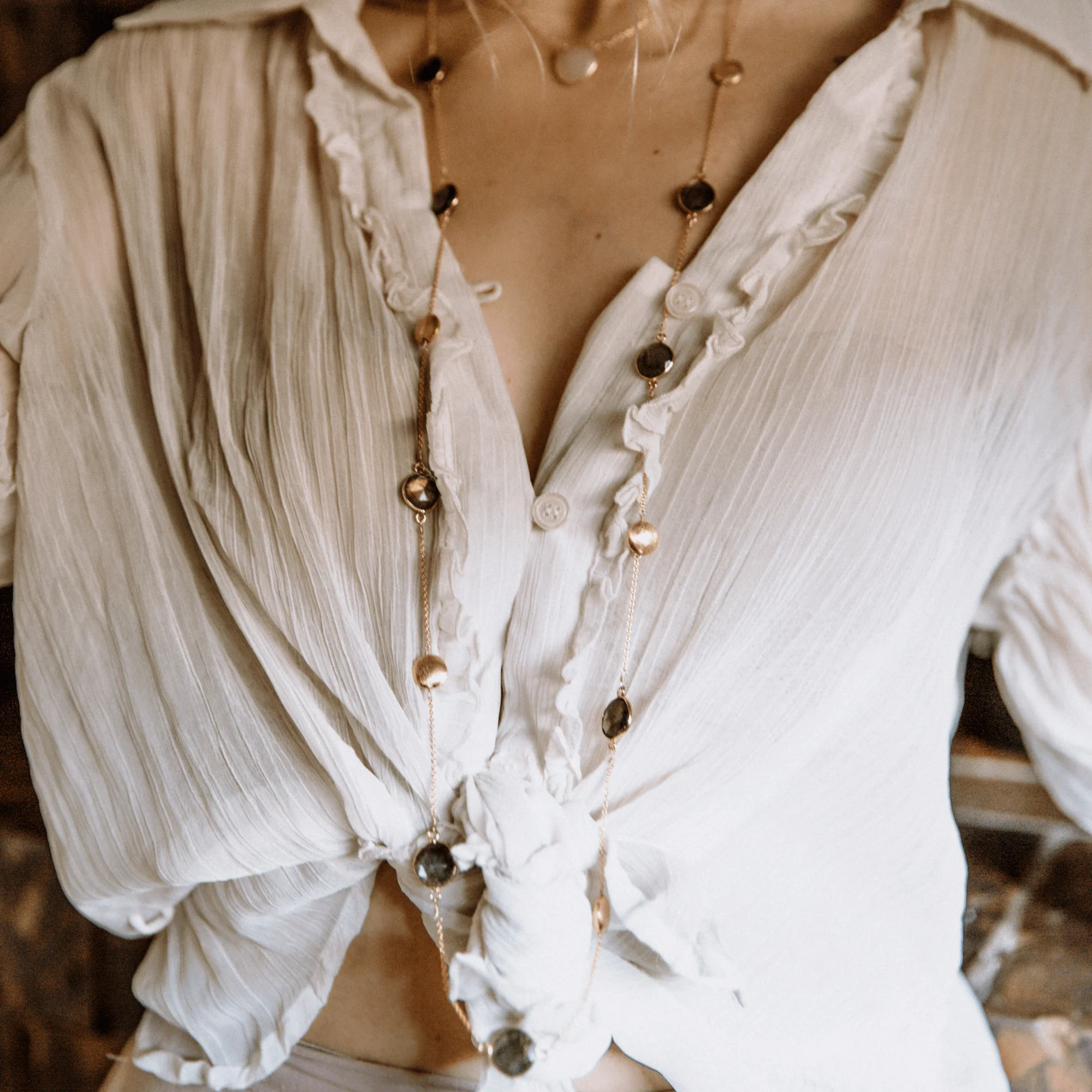 Long Labradorite Layering Chain - Image 4