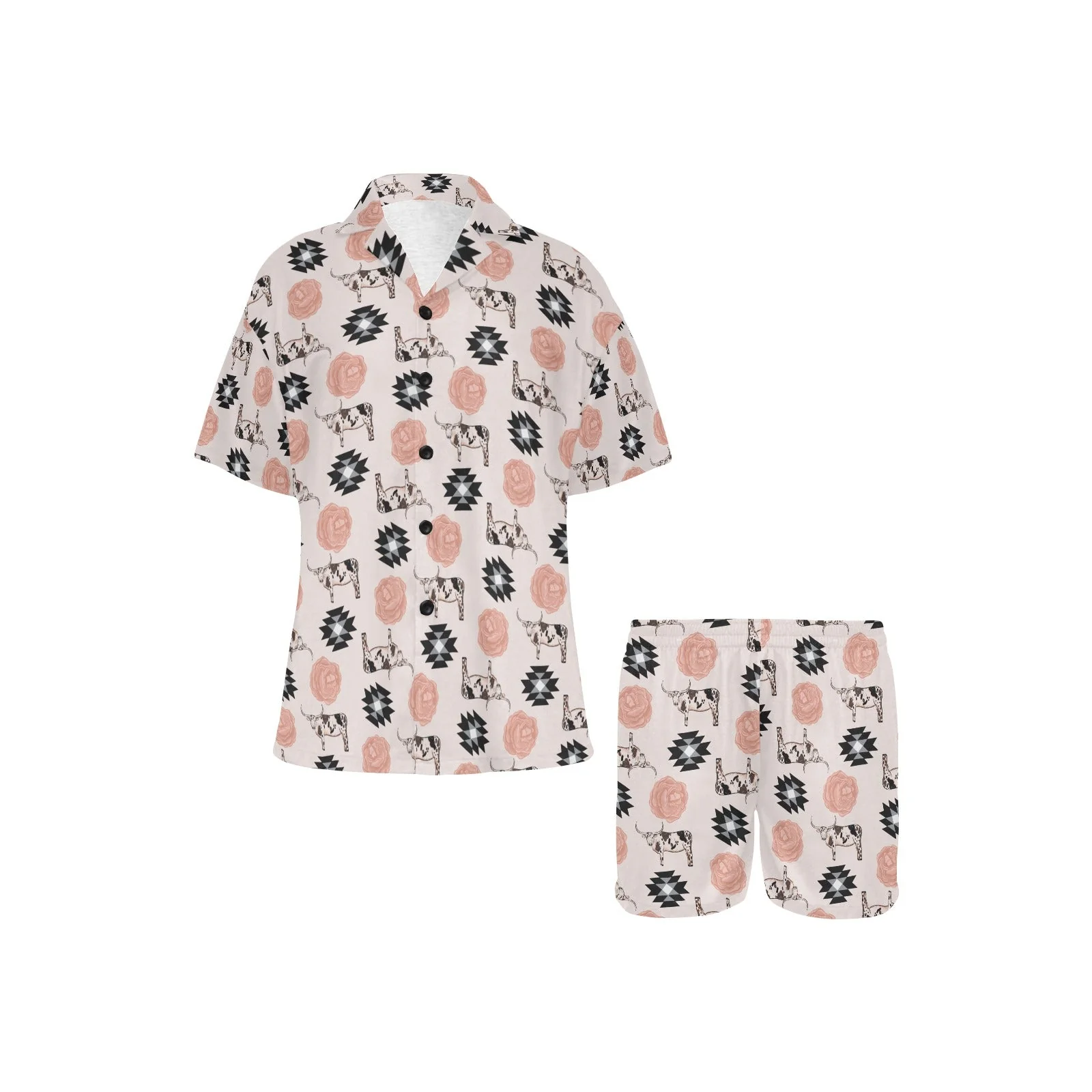 Longhorn Floral Women's Western Pajama Set - Image 2