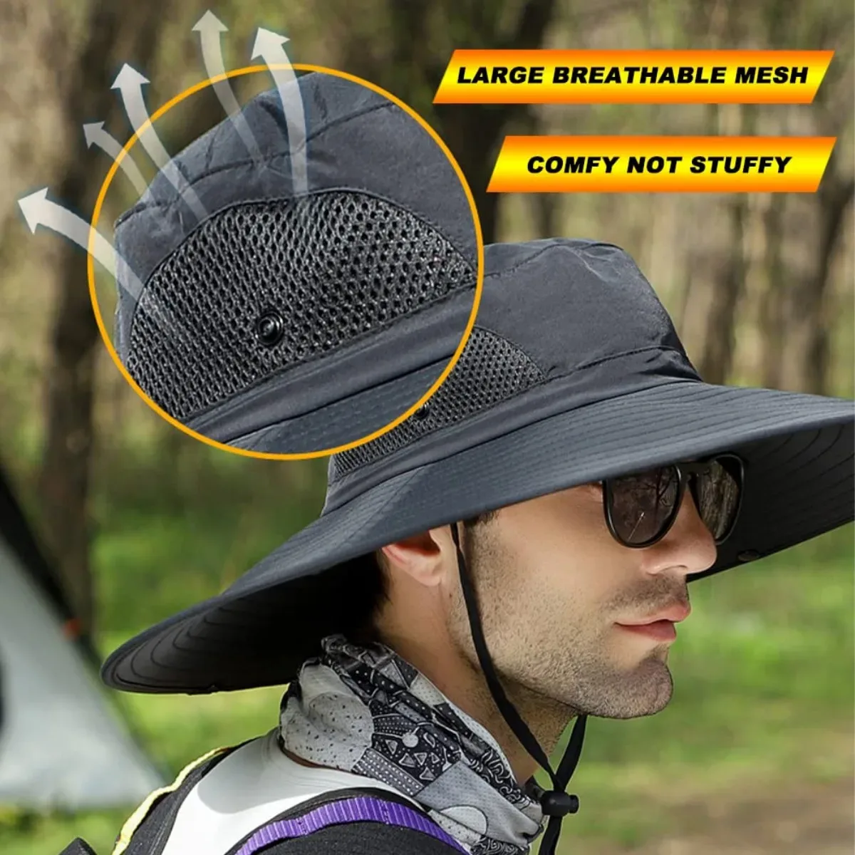 Men’s UV Protection Wide Brim Boonie Hat - Image 3